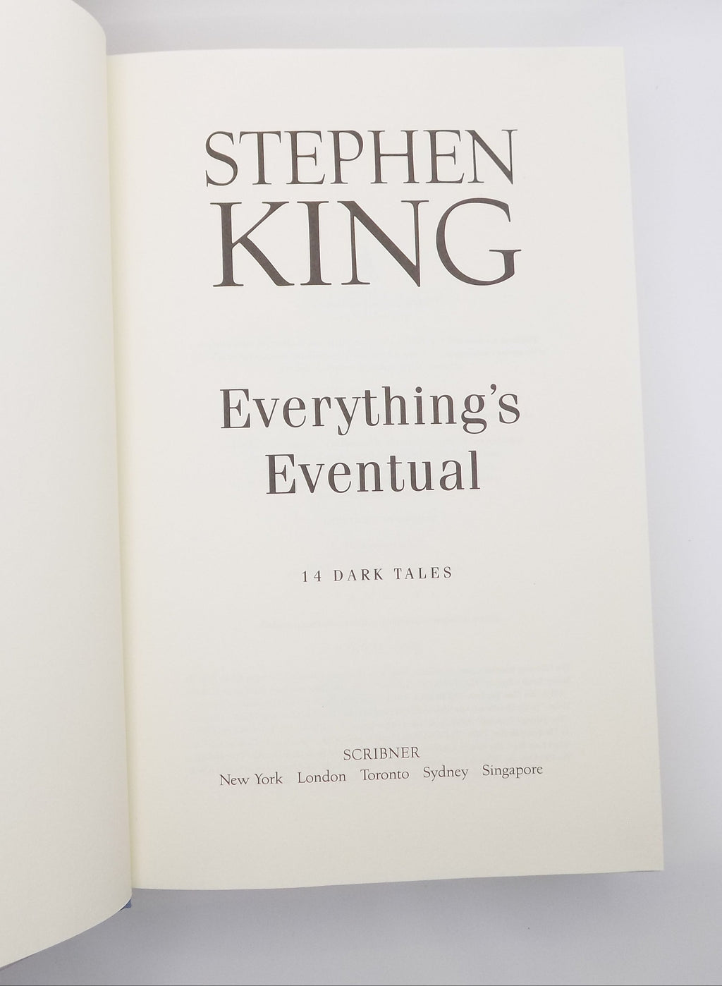 Everything’s Eventual by Stephen King [1st Edition] Scribner , 2002