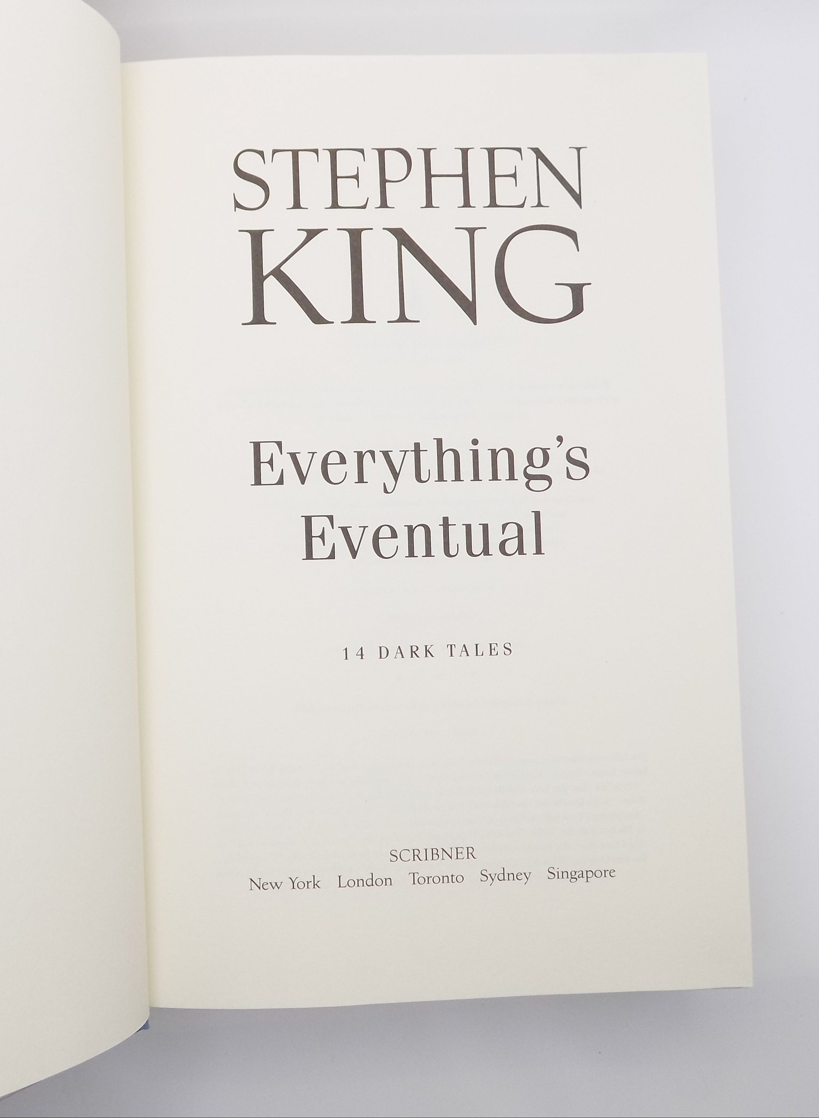 Everything’s Eventual by Stephen King [1st Edition] Scribner , 2002