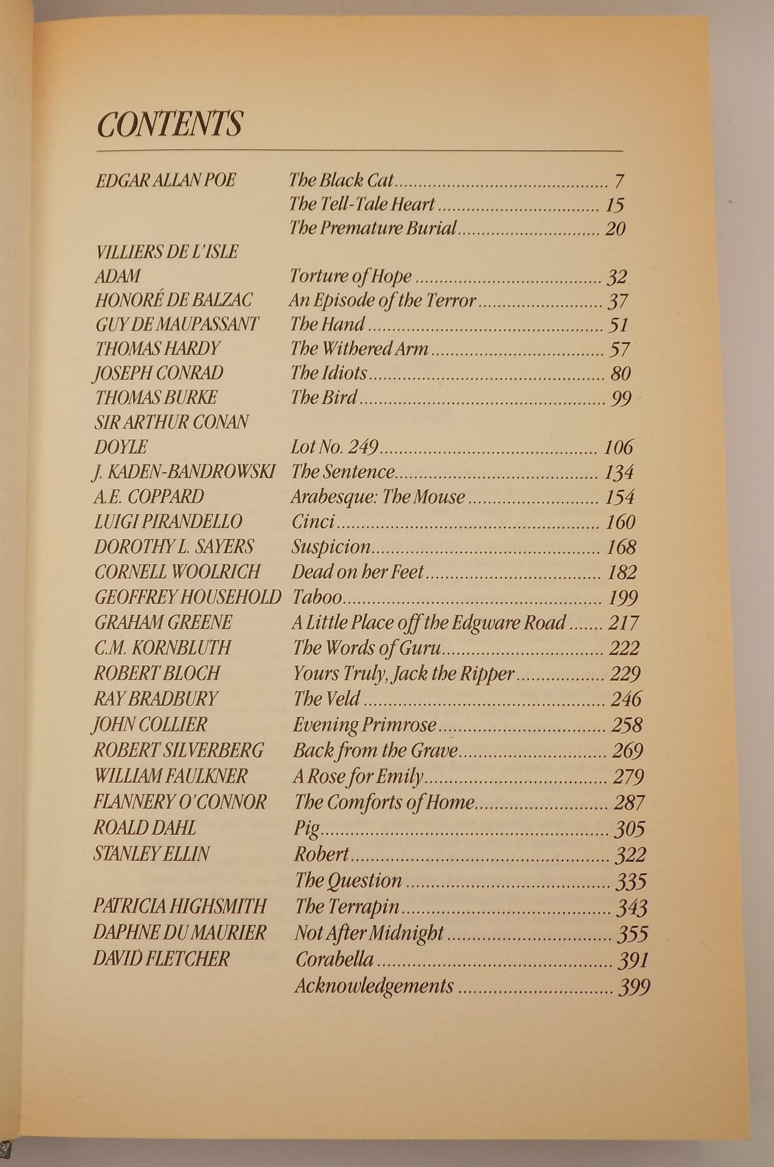 The Best Horror Stories from Mallard Press | 1990, First American Edition, Hardcover