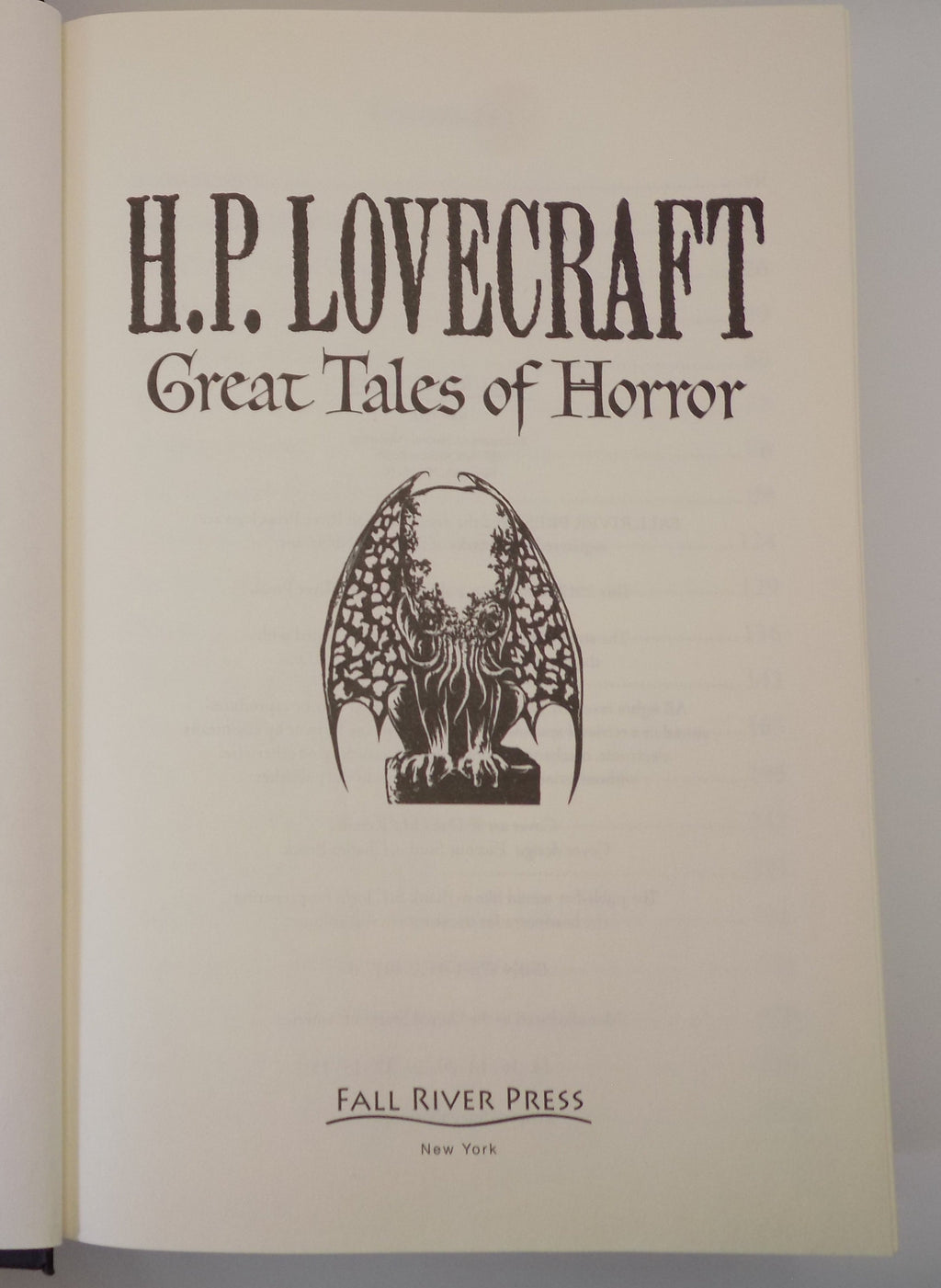 Great Tales of Horror by H.P. Lovecraft | Fall River Press 2012