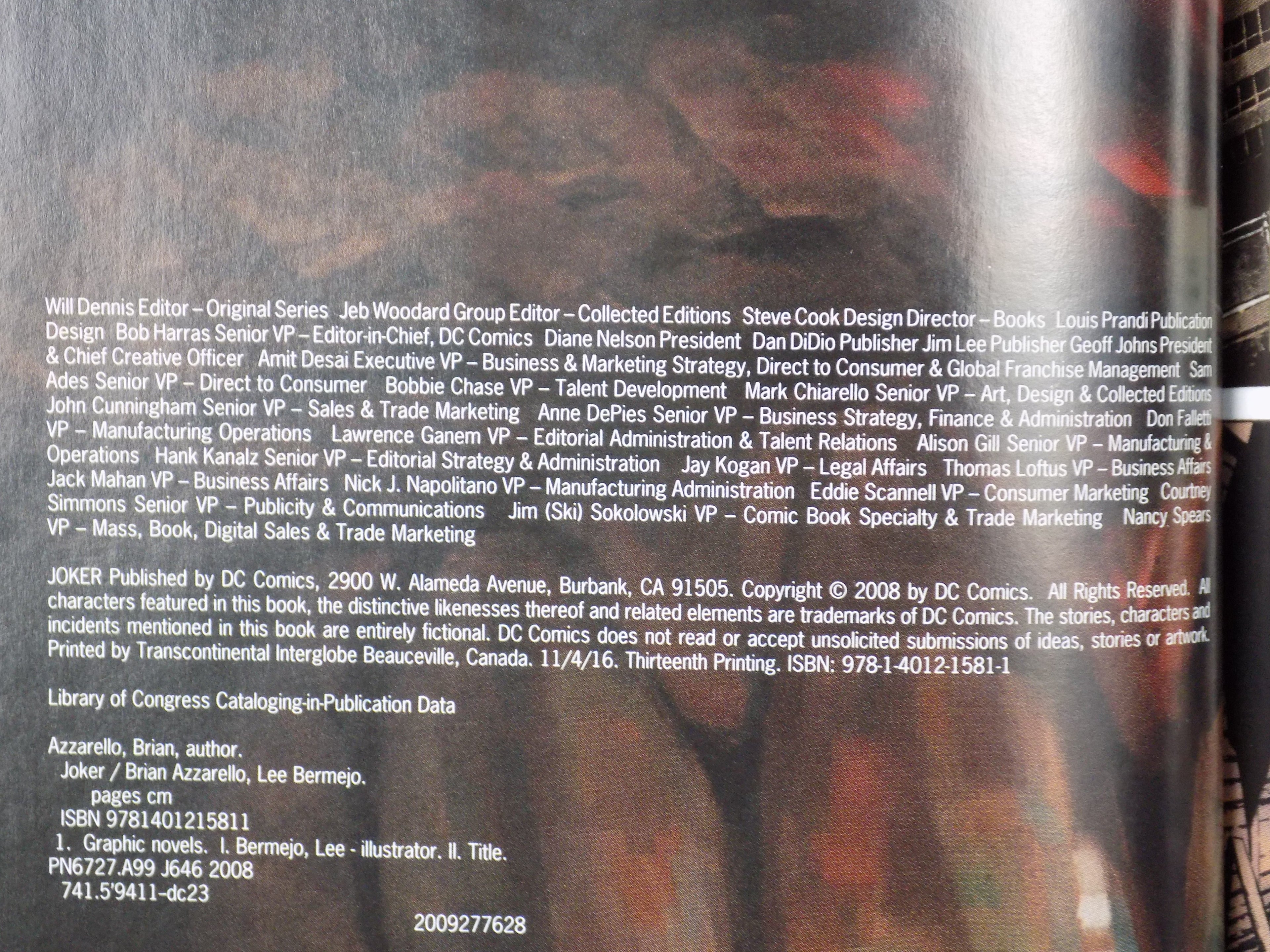 Joker by Brian Azzarello | Graphic Novel, 2008