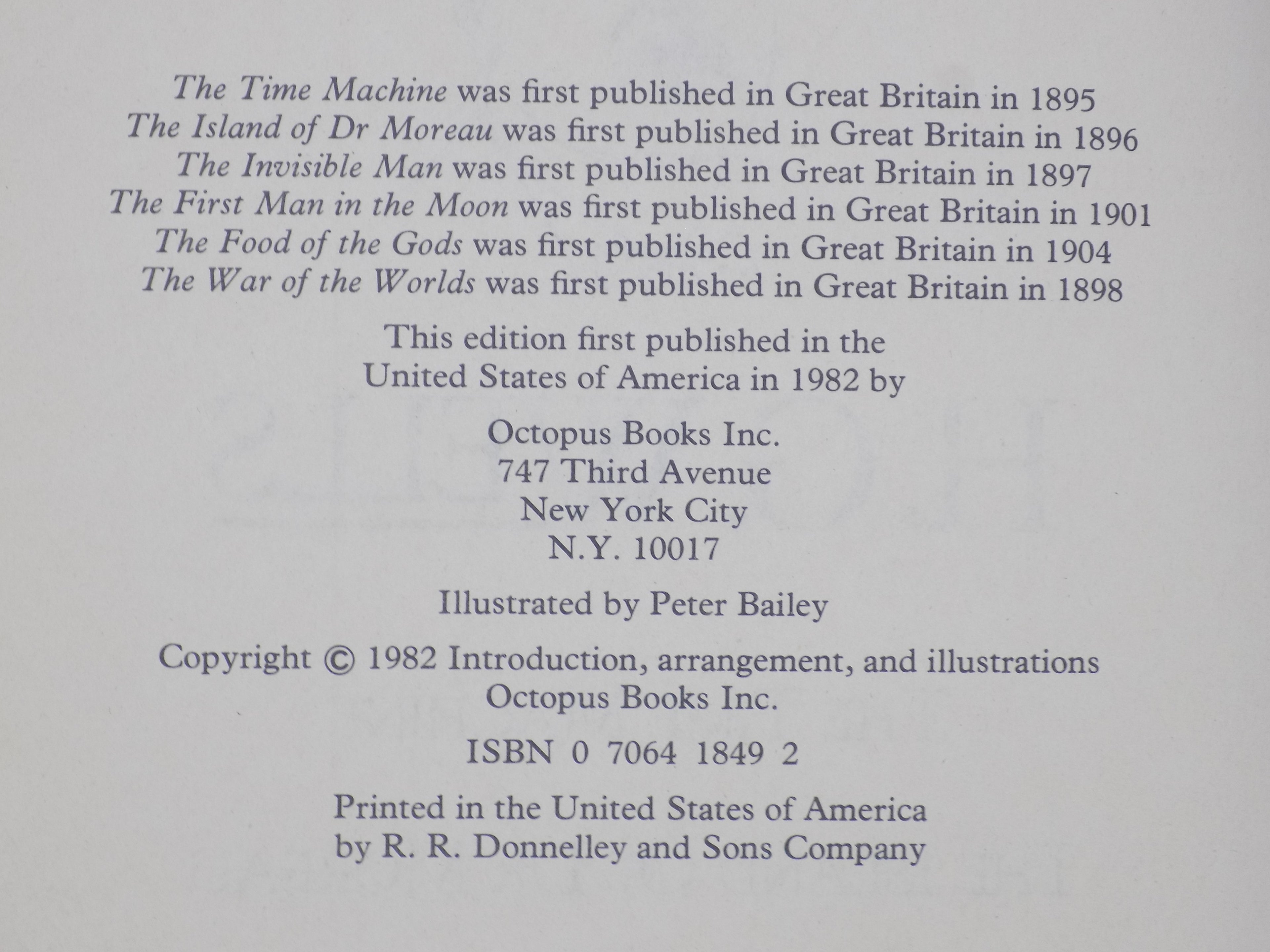 H.G. Wells Complete & Unabridged | Octopus Books 1982