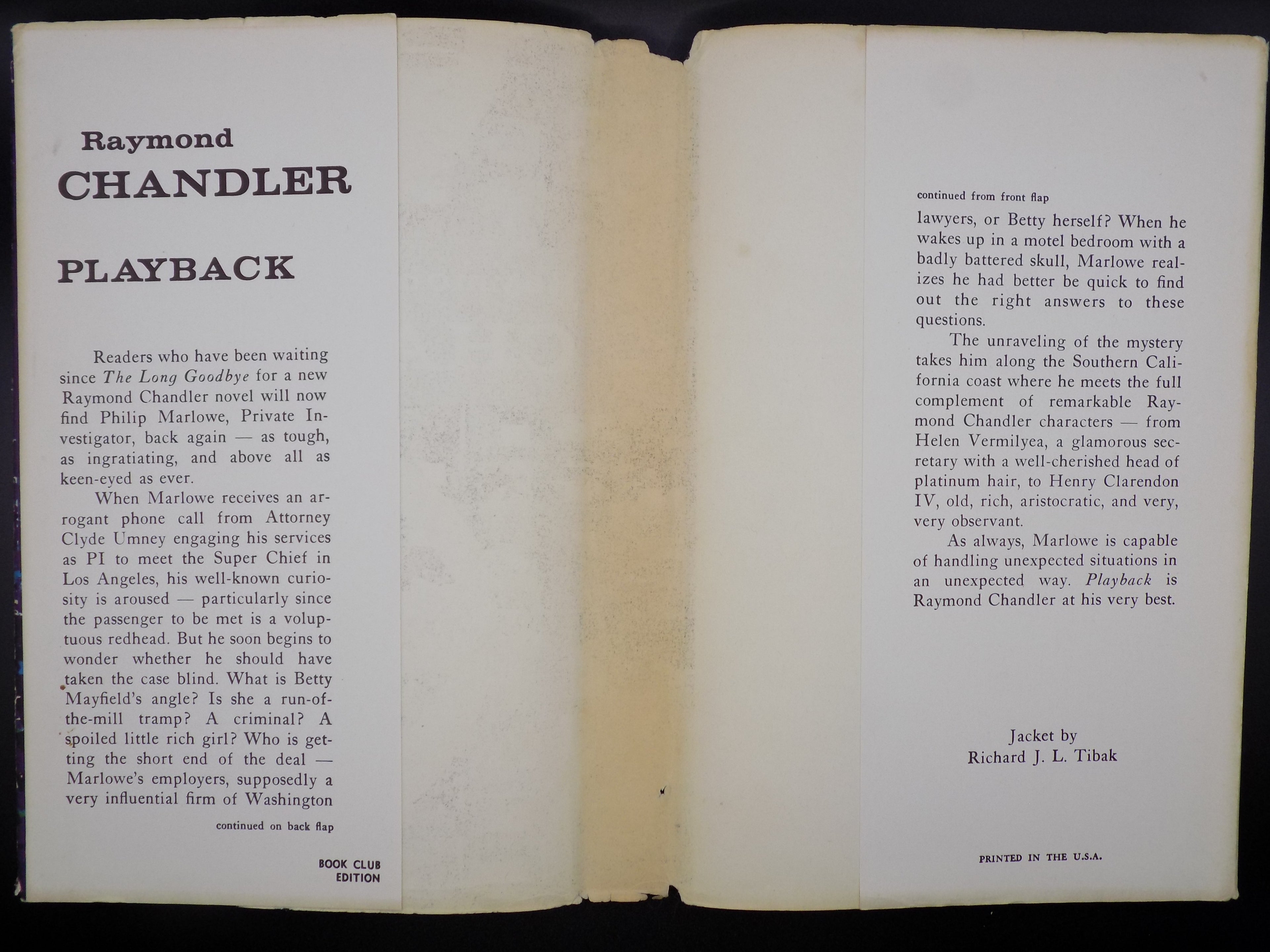 Playback by Raymond Chandler | Philip Marlow| 1958, B.C.E.