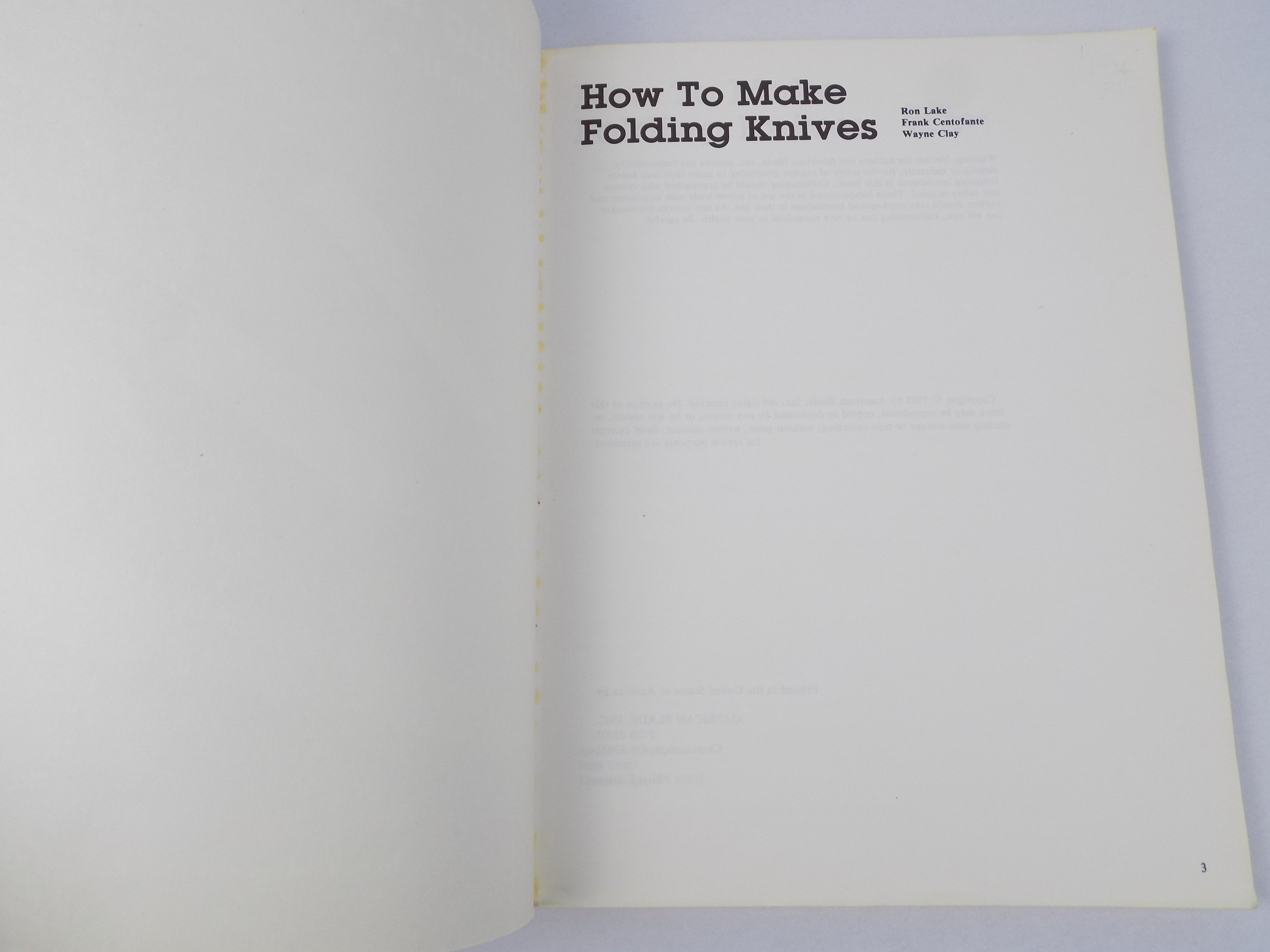How to Make Folding Knives | First Edition, 1988