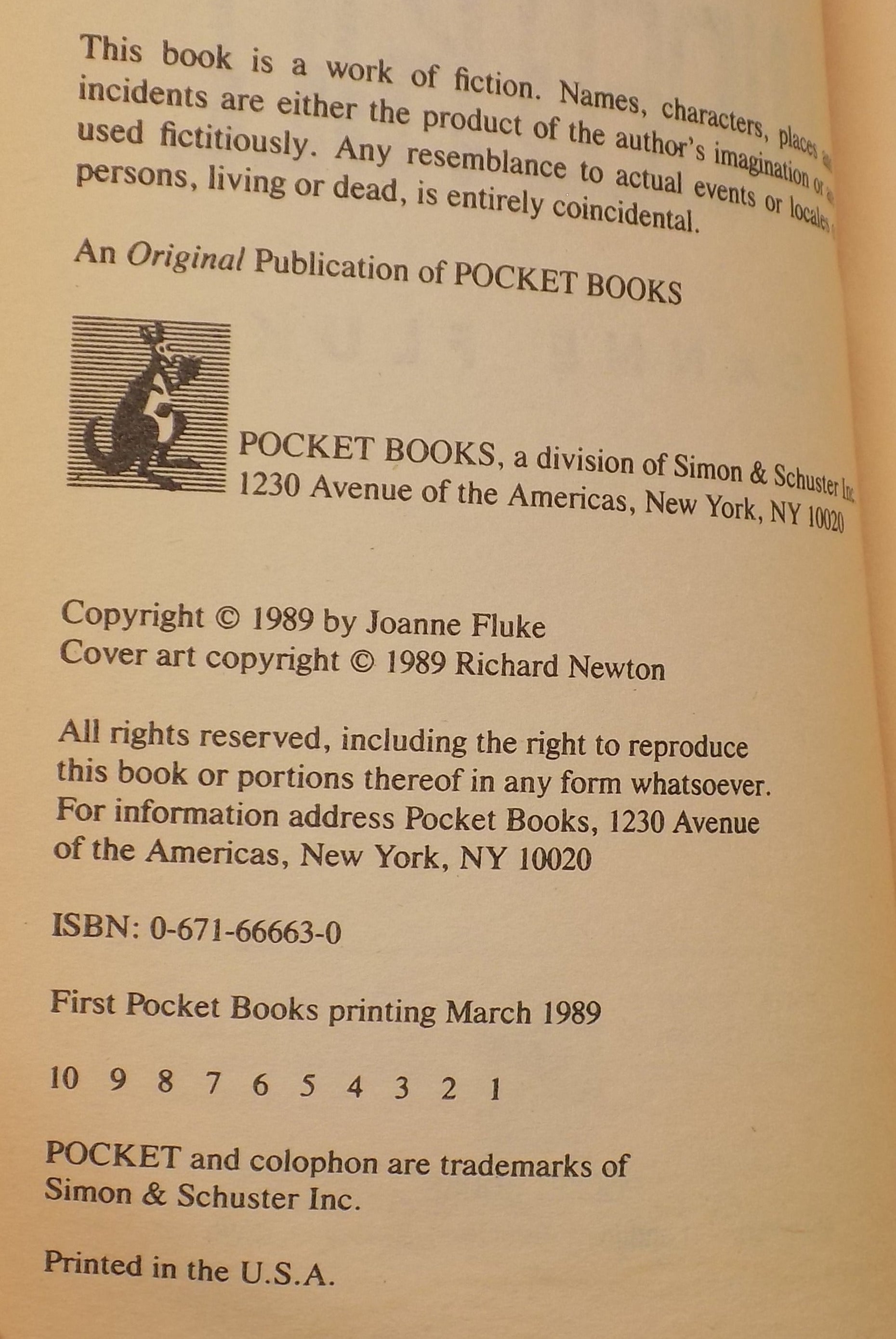 Video Kill by Joanne Fluke | 1st Pocket Horror Printing 1989