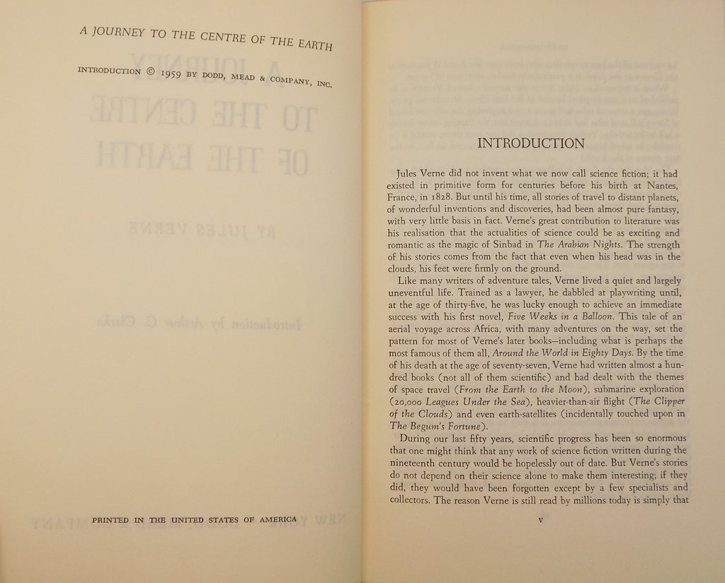 A Journey To The Centre Of The Earth by Jules Verne |1959, Hardcover B.C.E.