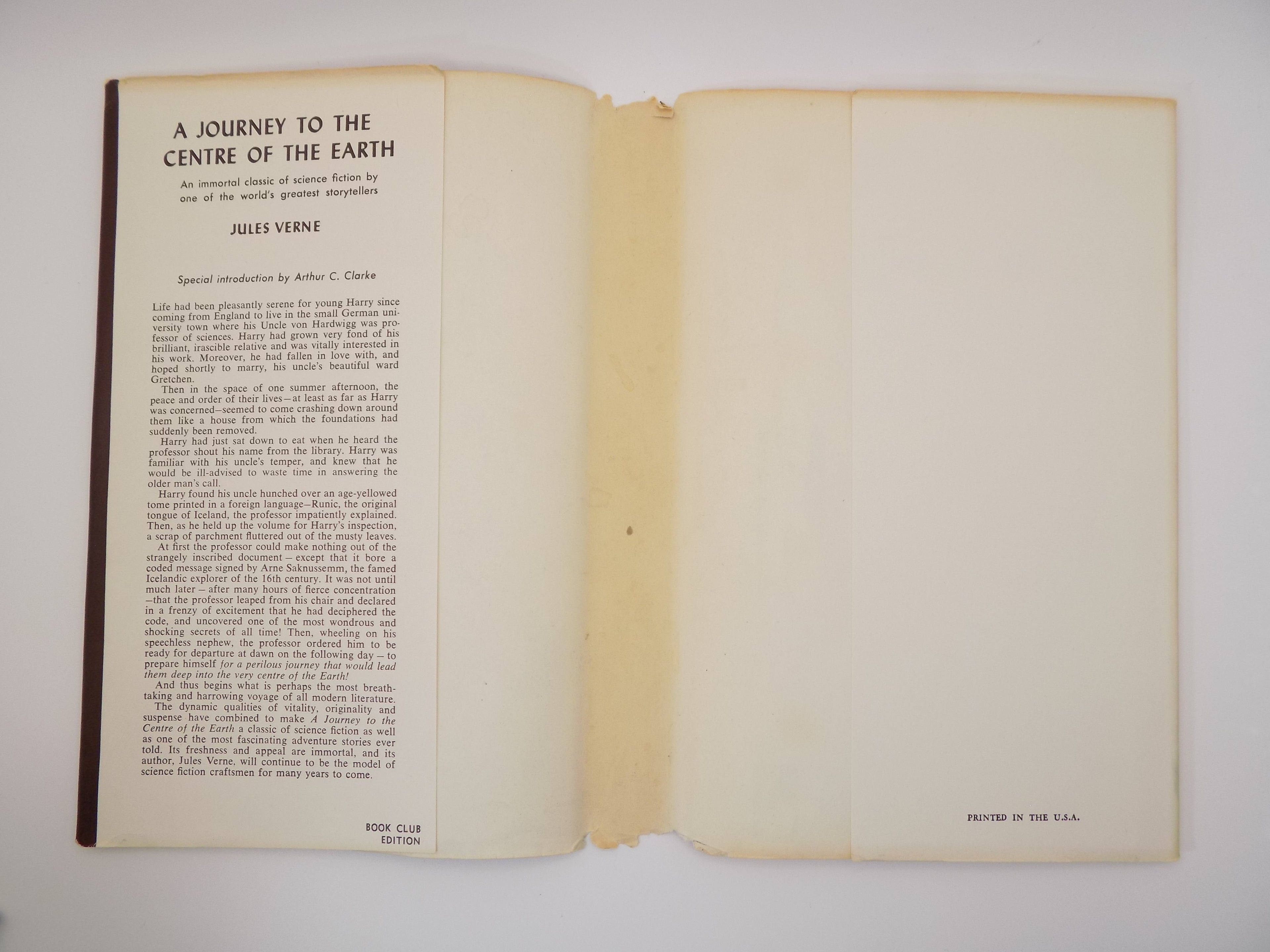 A Journey To The Centre Of The Earth by Jules Verne |1959, Hardcover B.C.E.