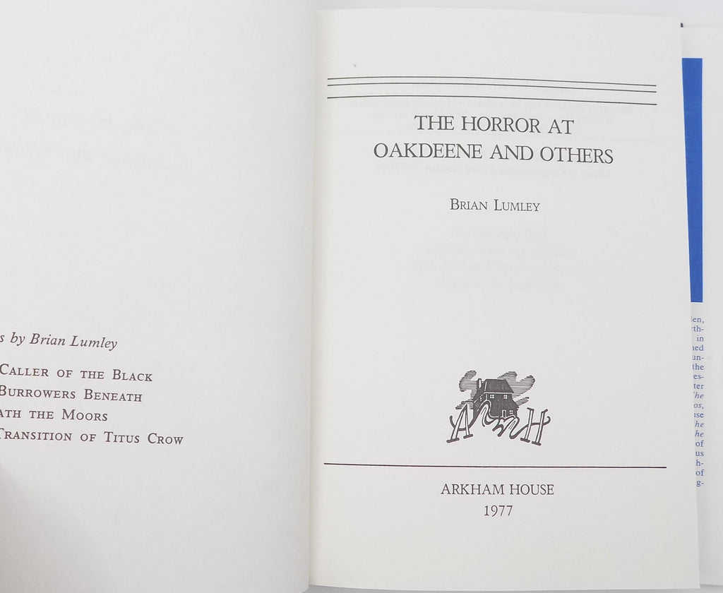 The Horror At Oakdeene And Others by Brian Lumley | Arkham House,  Fine/Fine