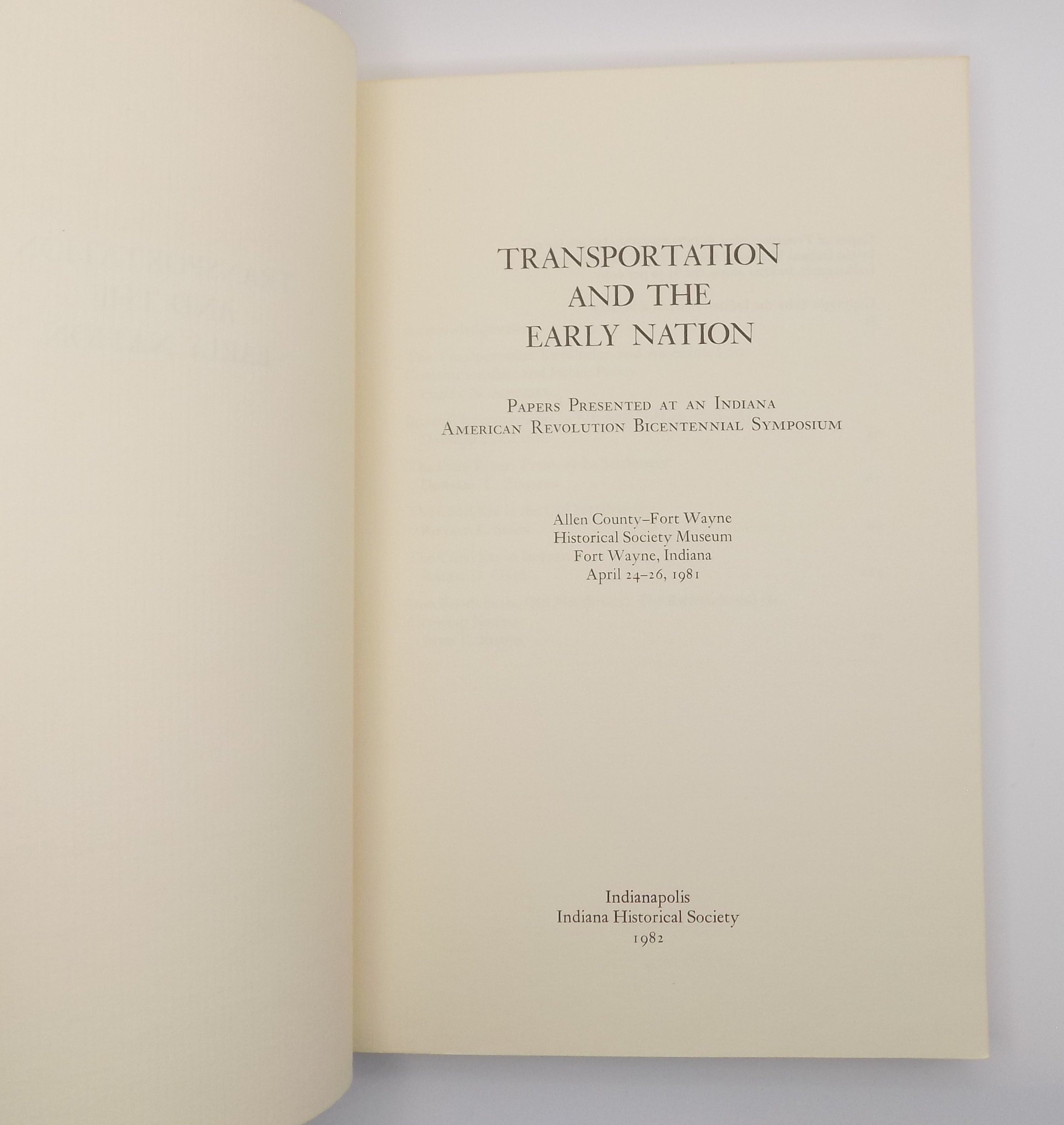 Transportation and the Early Nation | Indiana Historical Society, 1982