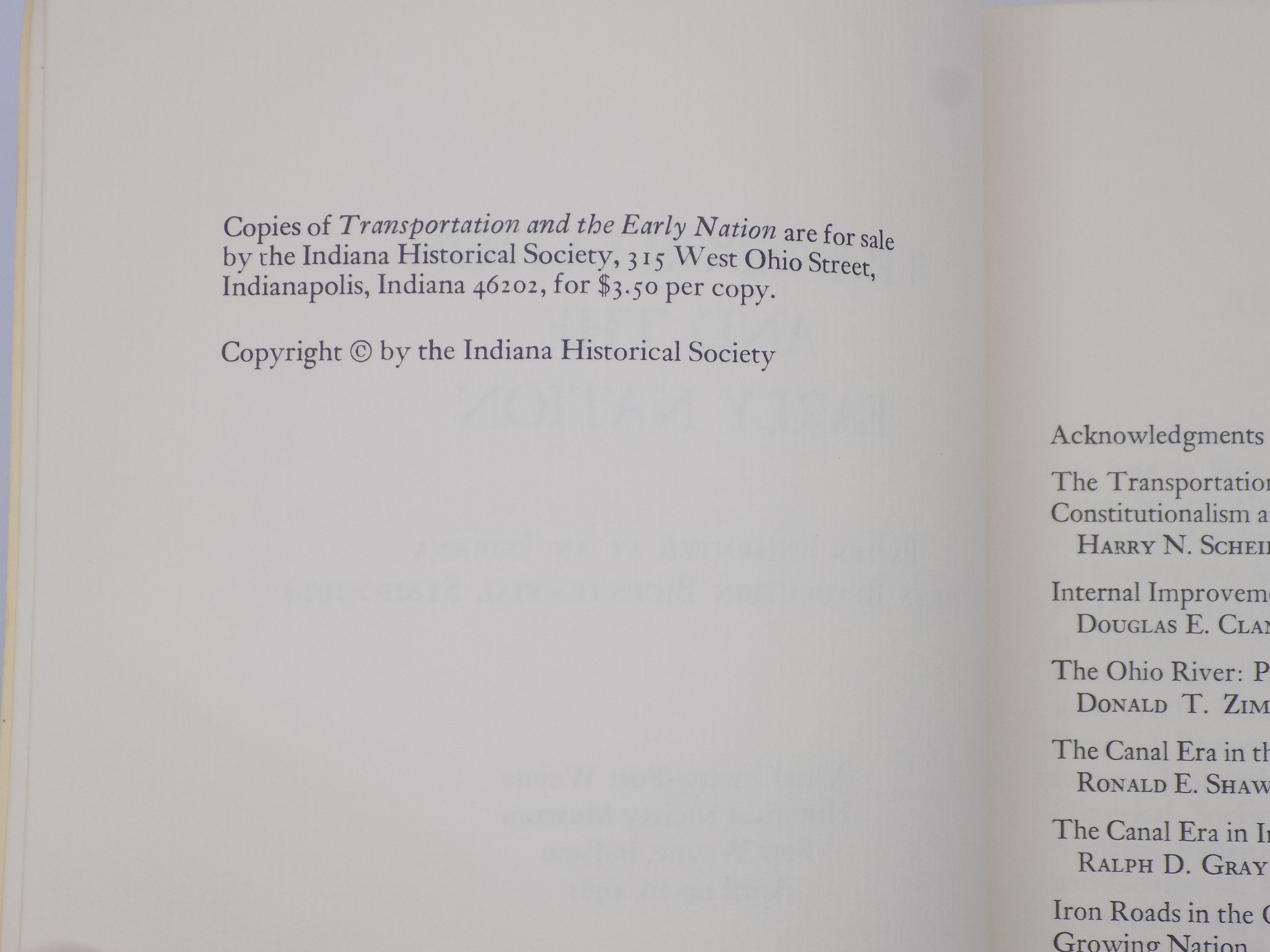 Transportation and the Early Nation | Indiana Historical Society, 1982