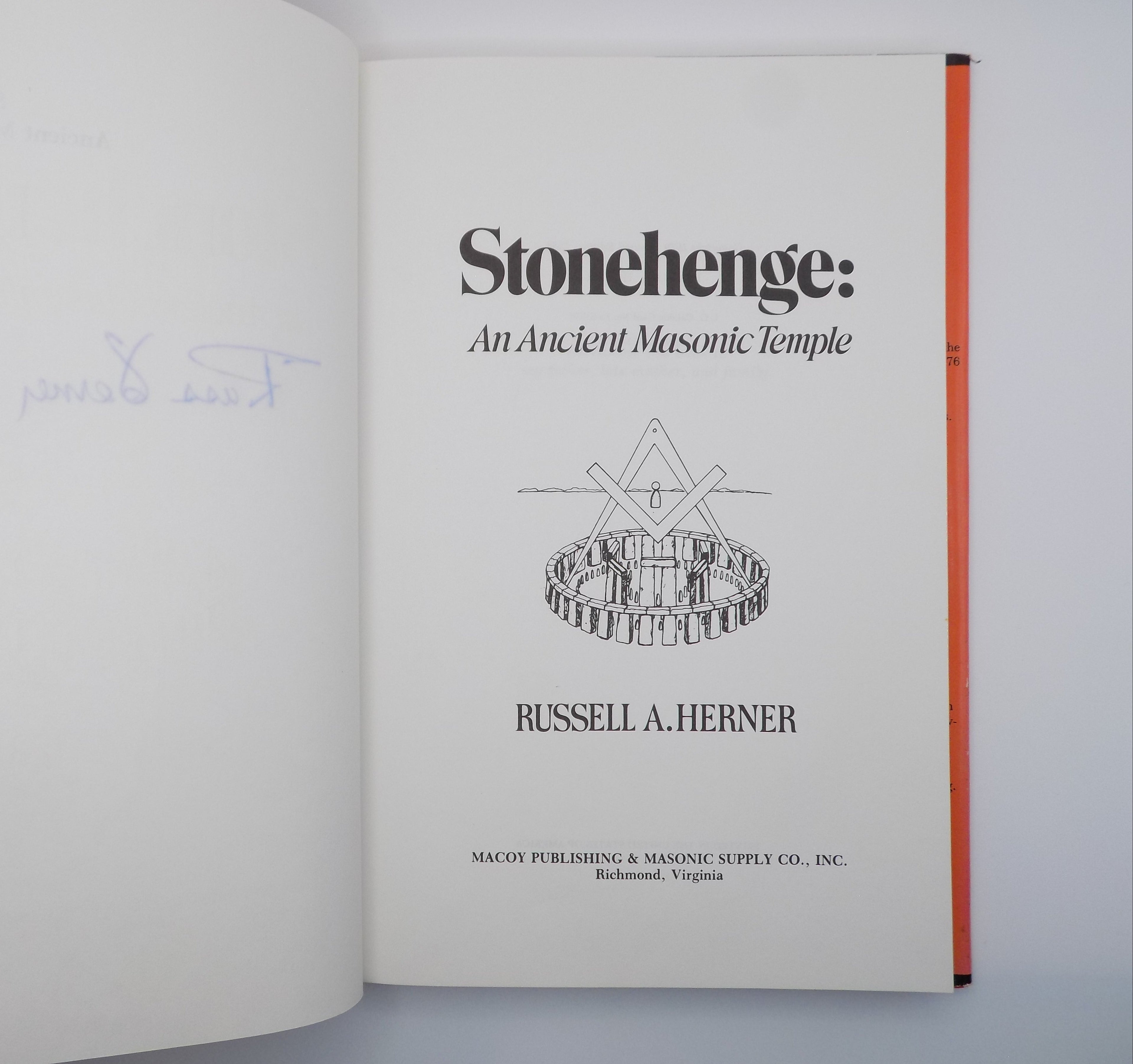 Stonehenge: An Ancient Masonic Temple by Russell Herner | SIGNED!