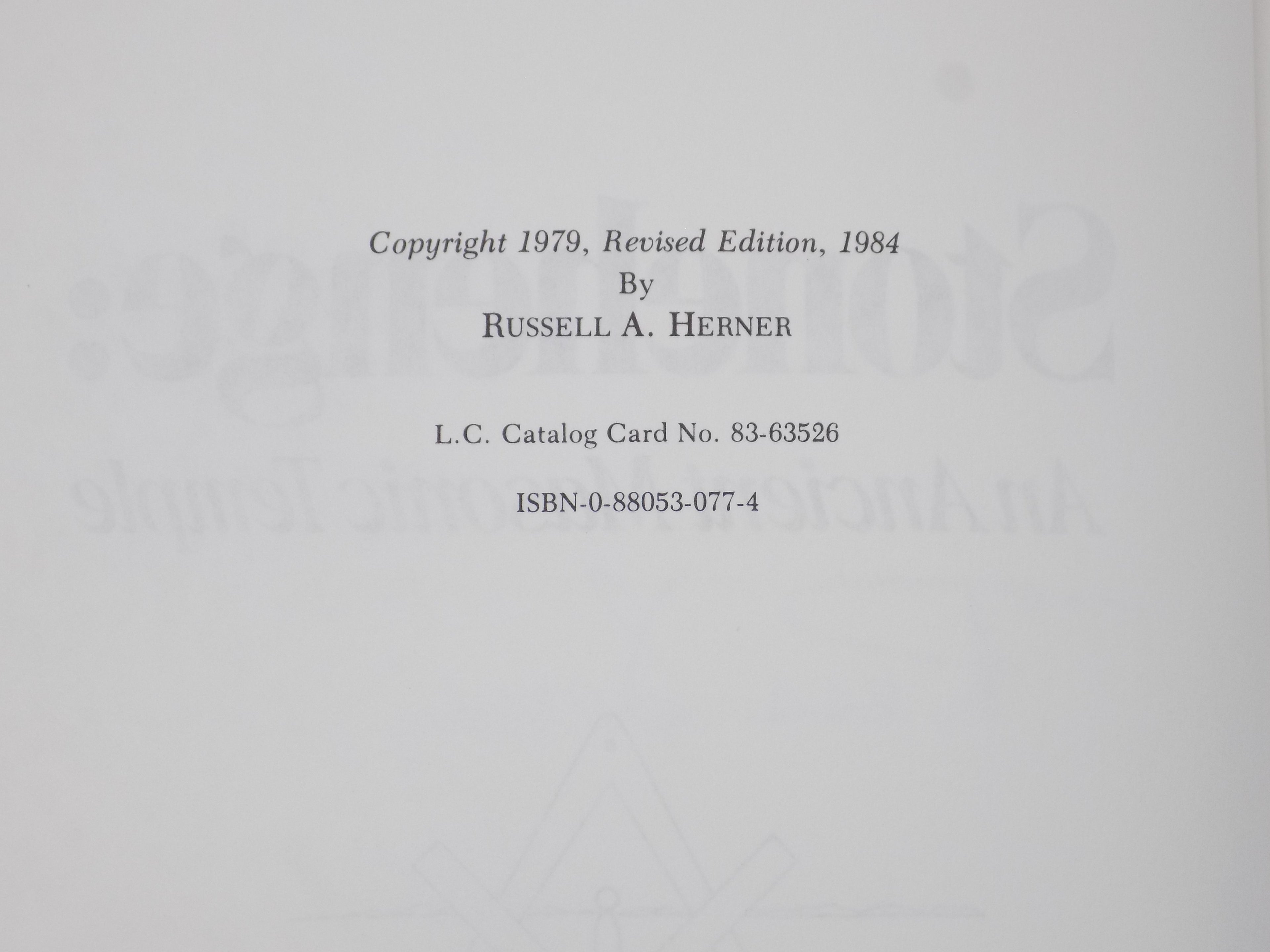 Stonehenge: An Ancient Masonic Temple by Russell Herner | SIGNED!