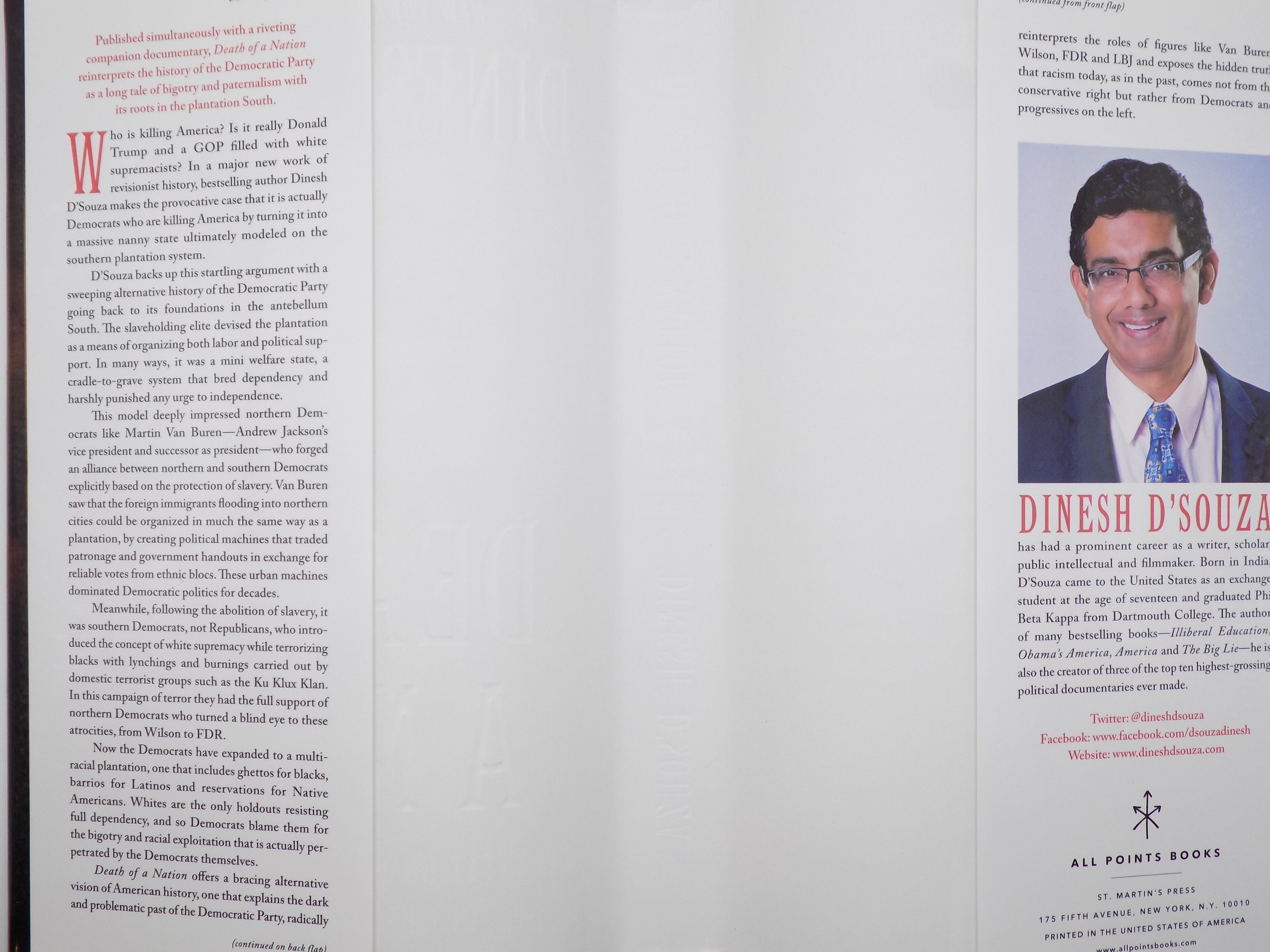 Death of a Nation by Dinesh D'Souza | Tipped-in Signature