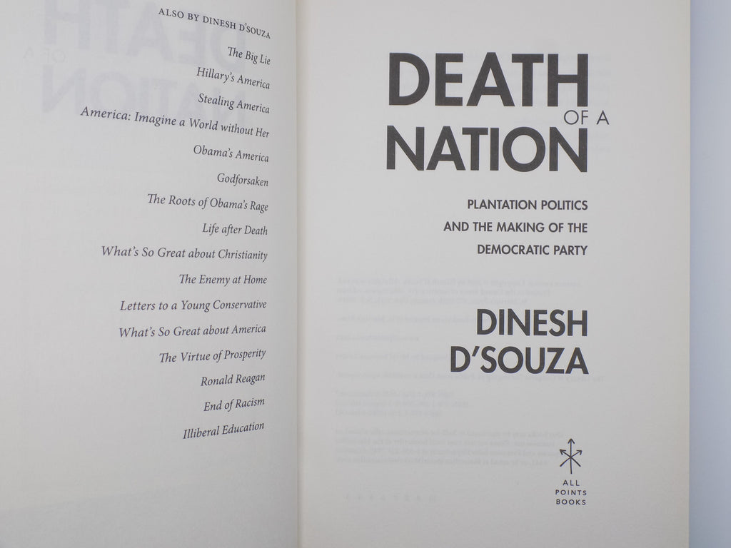 Death of a Nation by Dinesh D'Souza | Tipped-in Signature