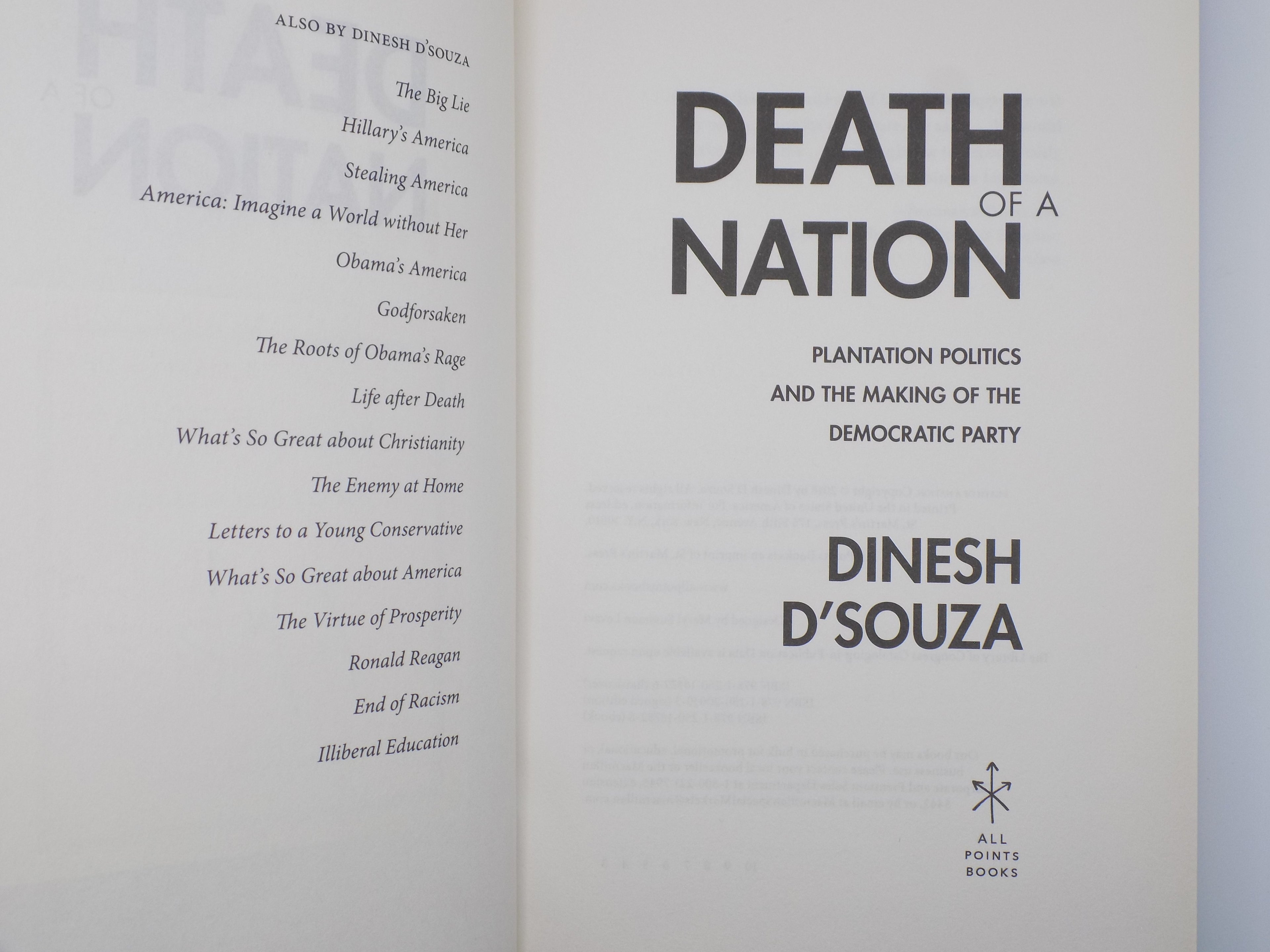 Death of a Nation by Dinesh D'Souza | Tipped-in Signature