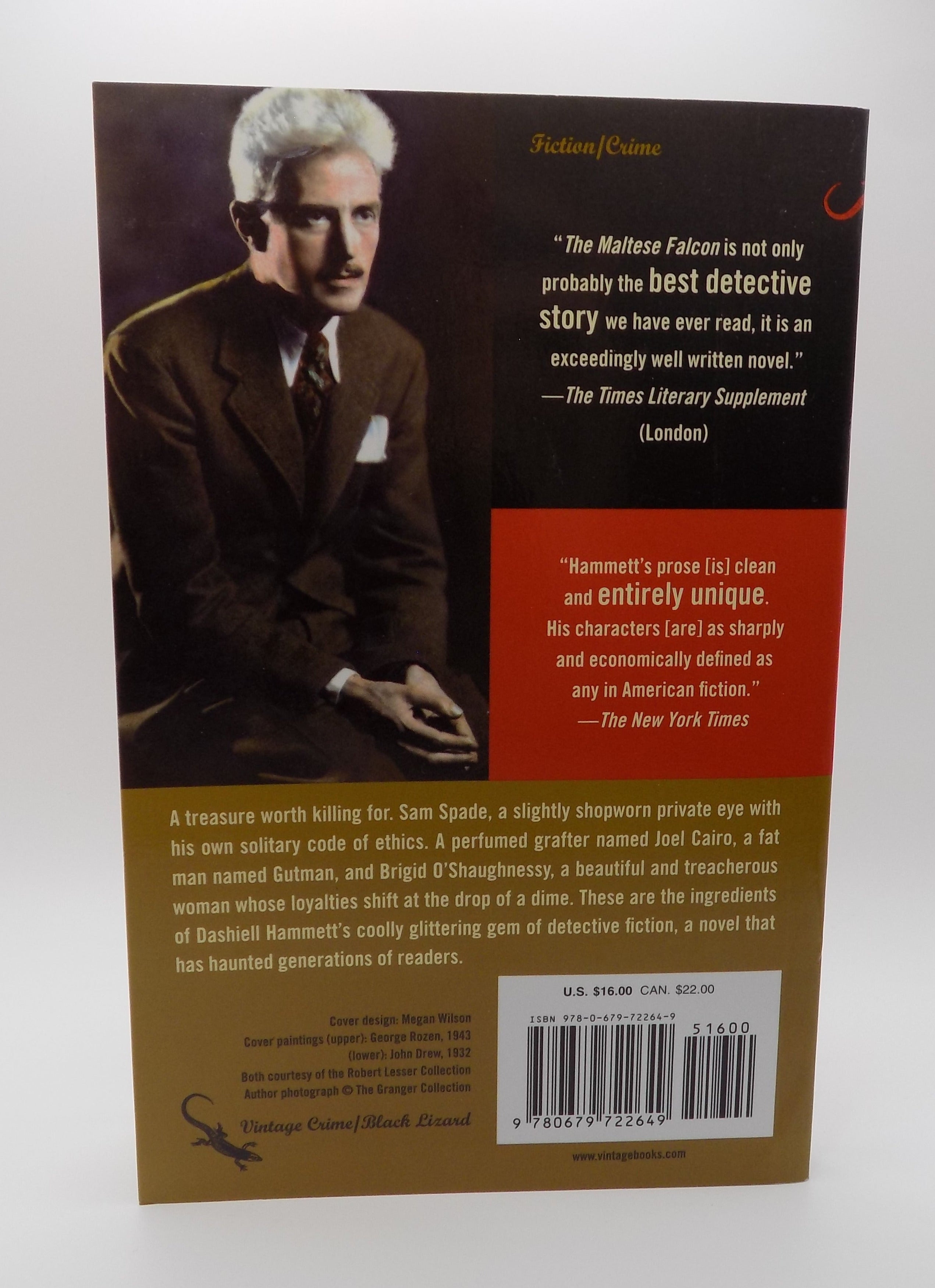 The Maltese Falcon by Dashiell Hammet | Vintage Crime/Black Lizard Edition