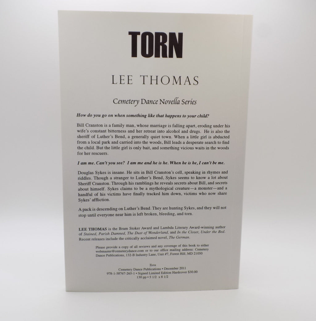 Torn  by Lee Thomas [Advance Uncorrected Proof] ·Cemetery Dance, 2011