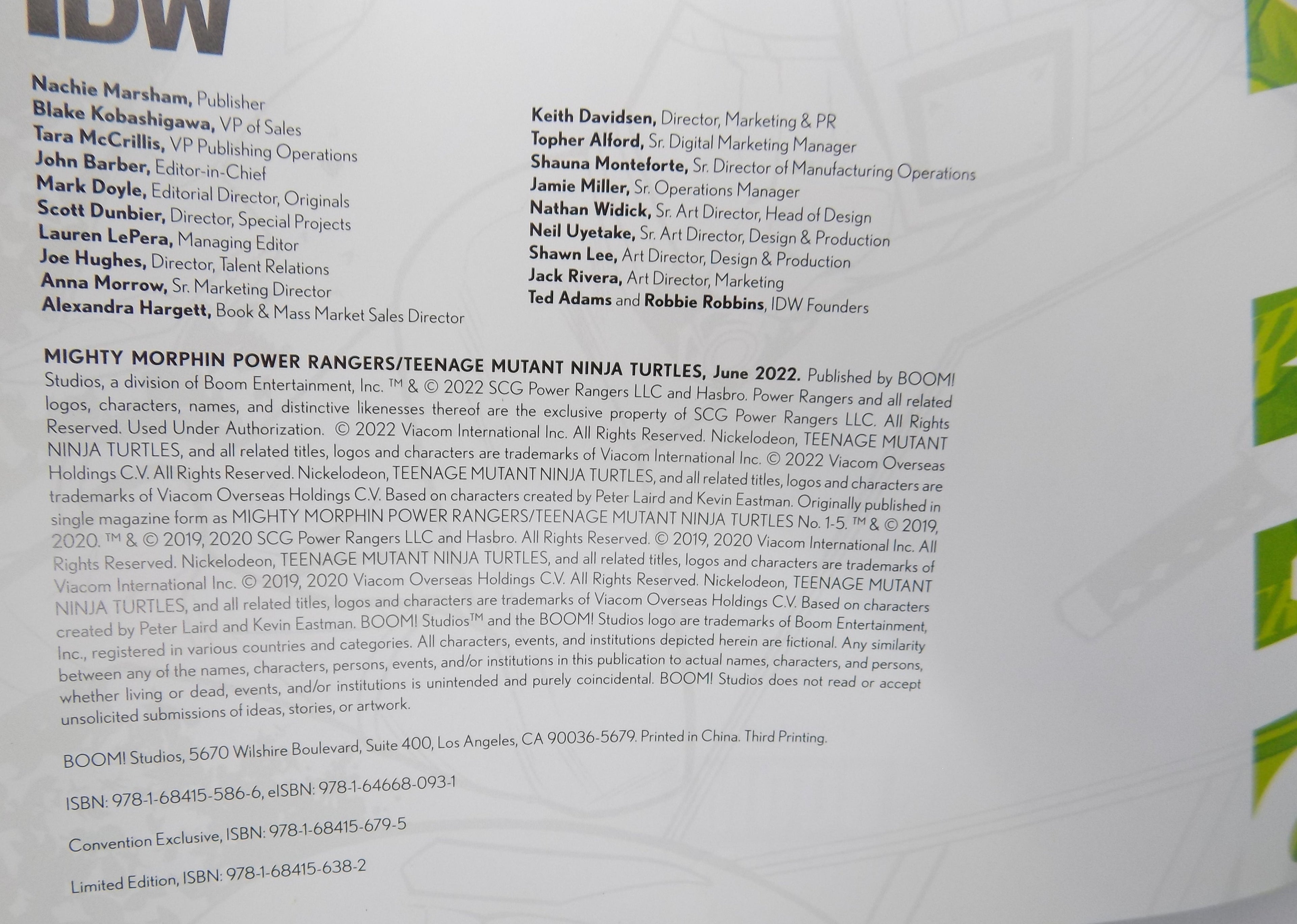 Mighty Morphin Power Rangers / Teenage Mutant Ninja Turtles | Ryan Parrott | BOOM! Studios 2020 | Trade Paperback