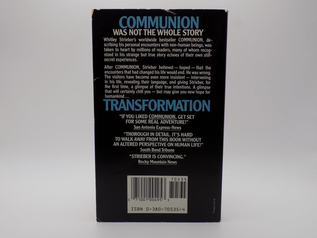 Transformation The Breakthrough by Whitley Strieber | 1989