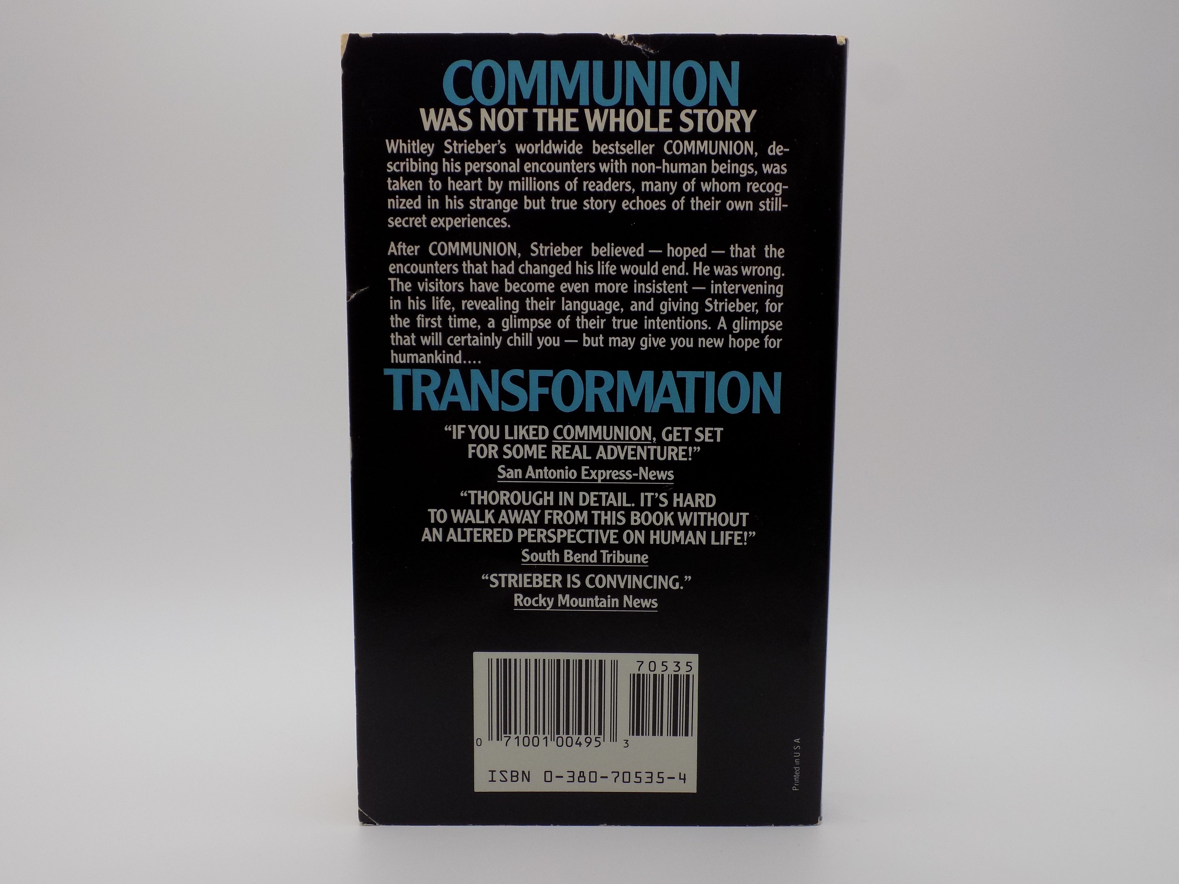 Transformation The Breakthrough by Whitley Strieber | 1989