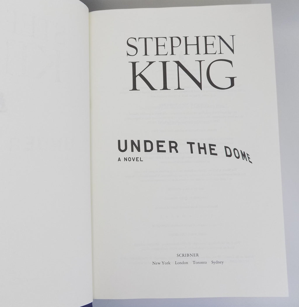 Under the Dome by Stephen King · 1st Edition · Scribner, 2009