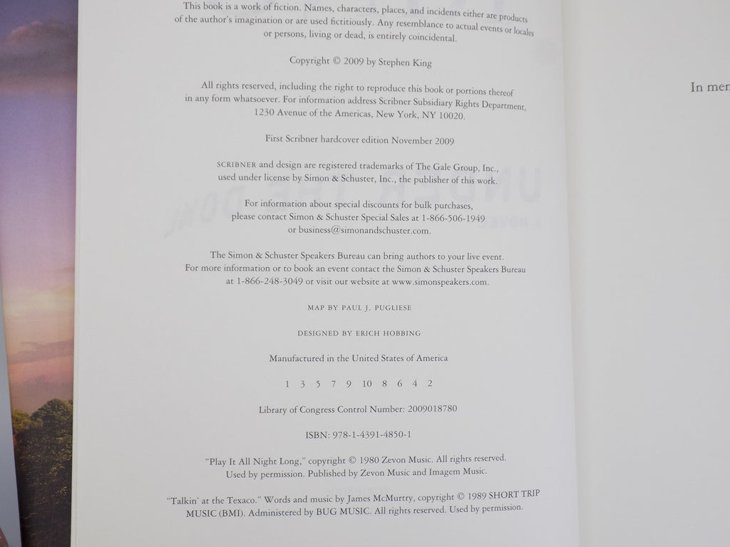 Under the Dome by Stephen King · 1st Edition · Scribner, 2009