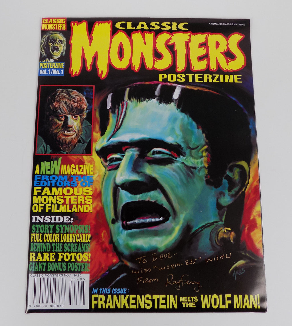 Classic Monsters Posterzine Vol. 1 No. 1 Frankenstein Meets the Wolf Man! SIGNED Ray Ferry-Rare