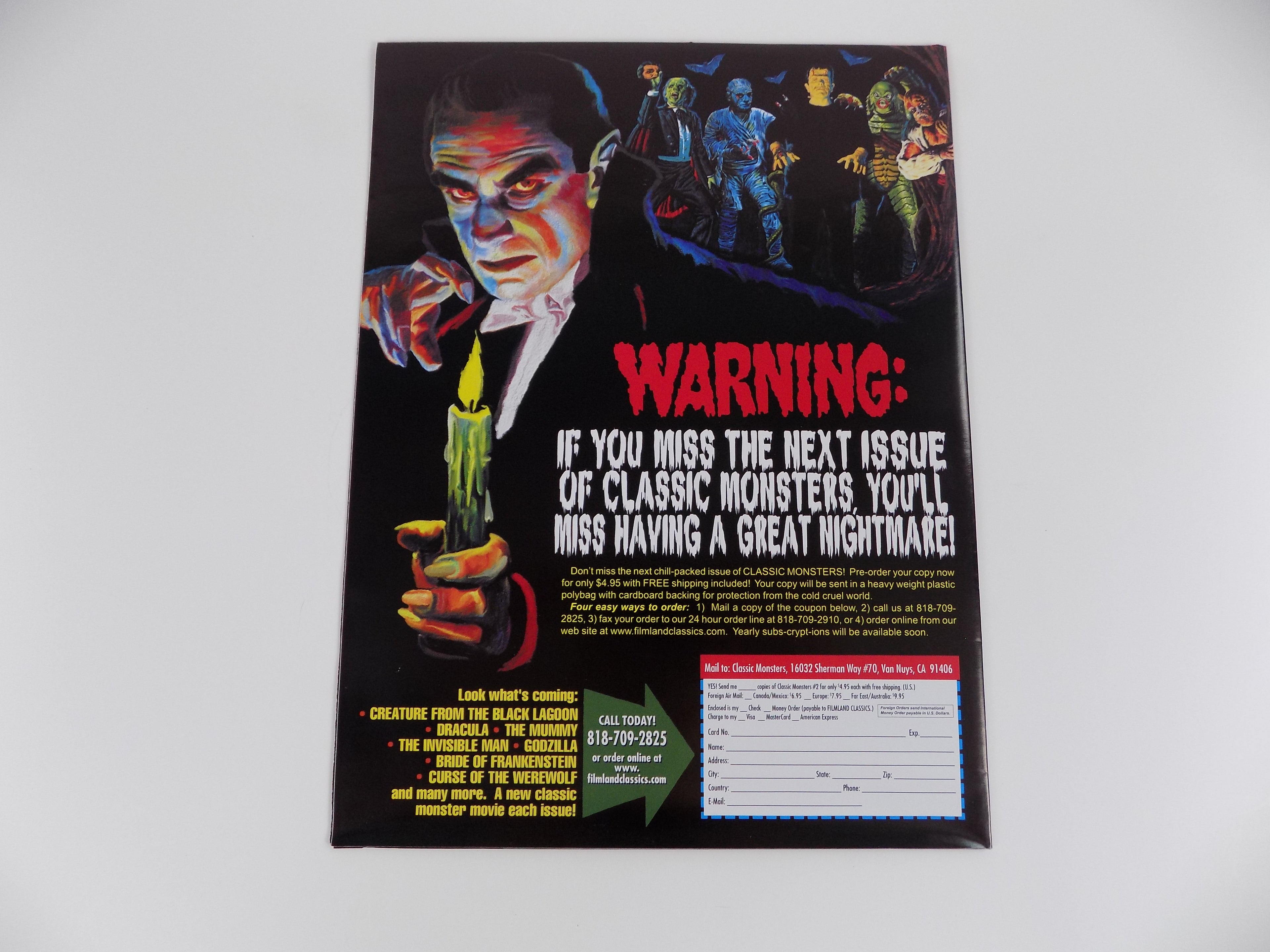 Classic Monsters Posterzine Vol. 1 No. 1 Frankenstein Meets the Wolf Man! SIGNED Ray Ferry-Rare