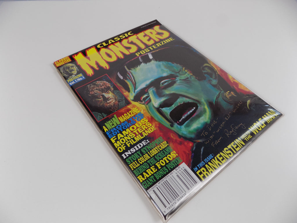 Classic Monsters Posterzine Vol. 1 No. 1 Frankenstein Meets the Wolf Man! SIGNED Ray Ferry-Rare