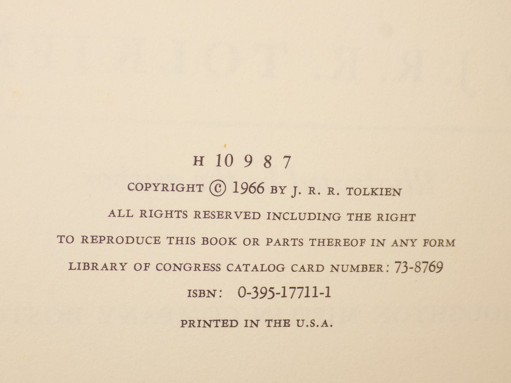 The Hobbit (or There and Back Again) by J.R. Tolkien [Houghton Mifflin, 1973]