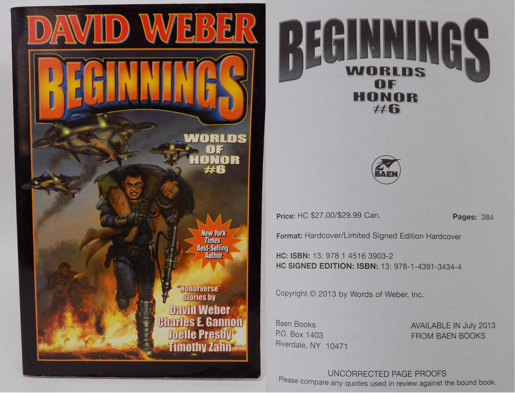 Beginnings by David Weber · Baen Books · Uncorrected Proof, 2013