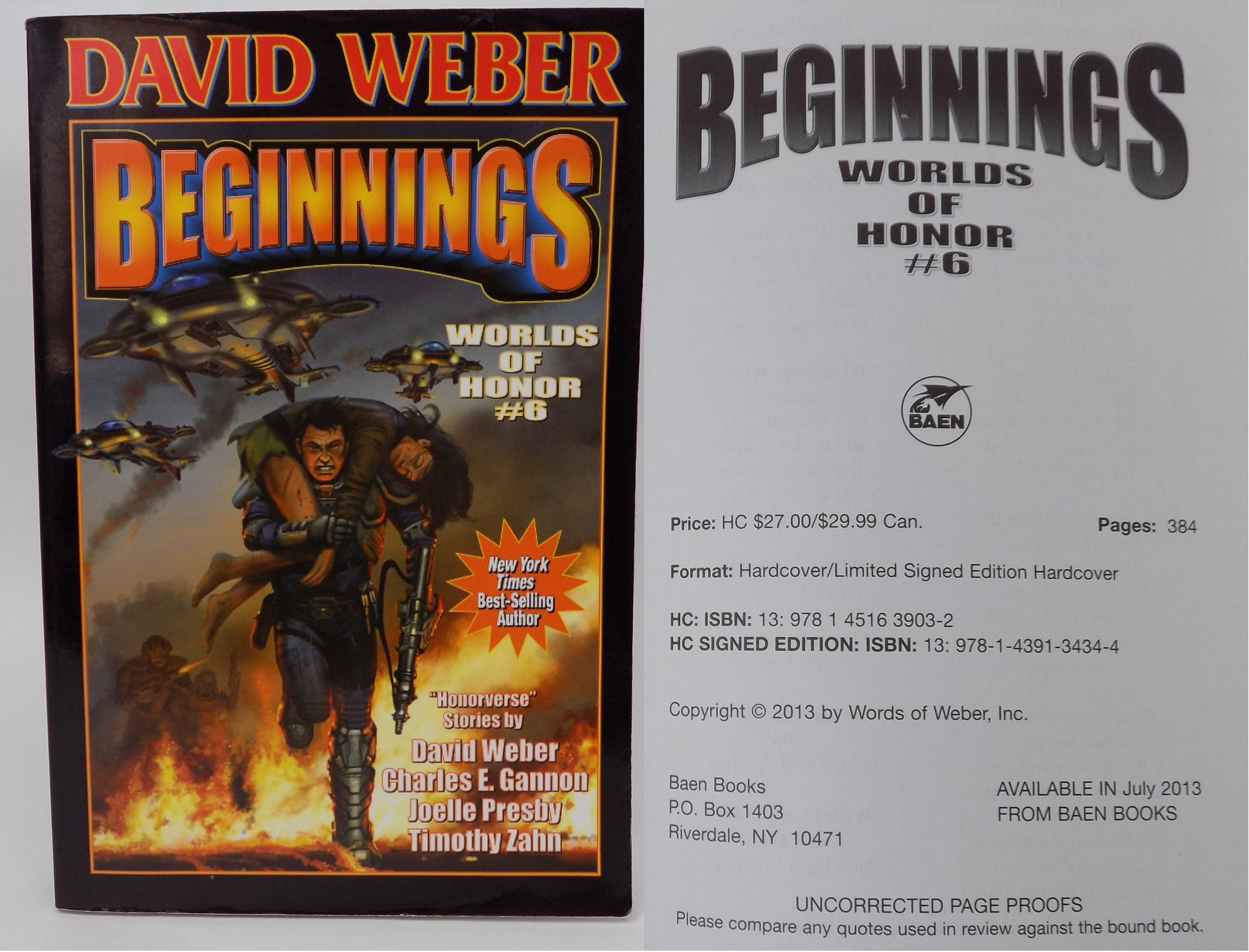 Beginnings by David Weber · Baen Books · Uncorrected Proof, 2013