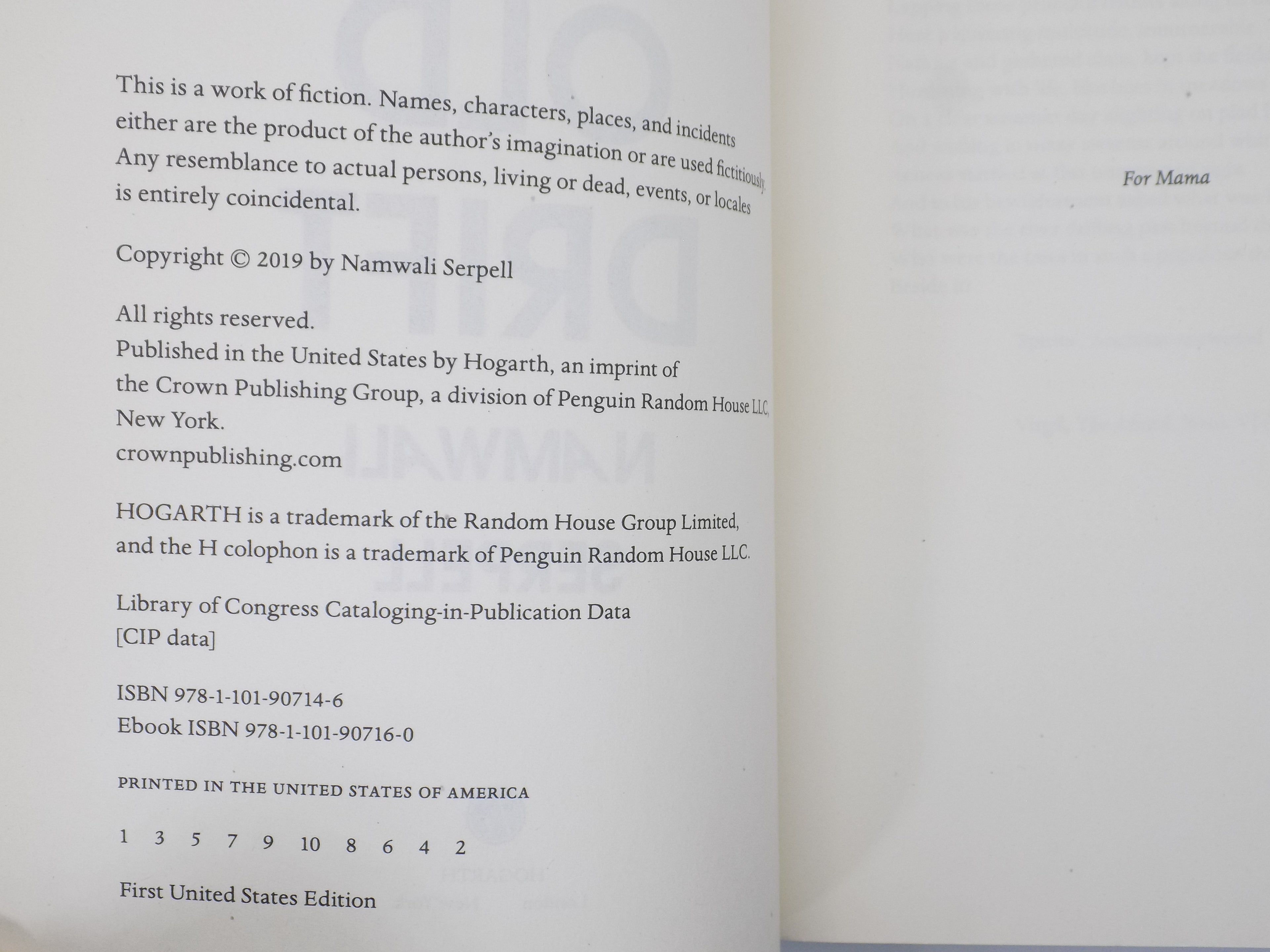 The Old Drift by Namwali Serpell · Hogarth, 2019 · Advance Readers Copy