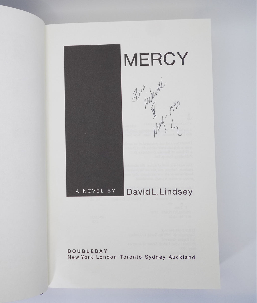 Mercy by David Lindsey · Doubleday, 1990 · First Edition