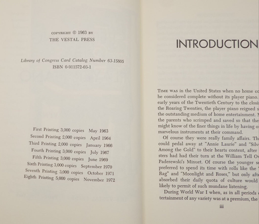 Rebuilding The Player Piano by Larry Givens · Vestal Press, 1972 8th Printing