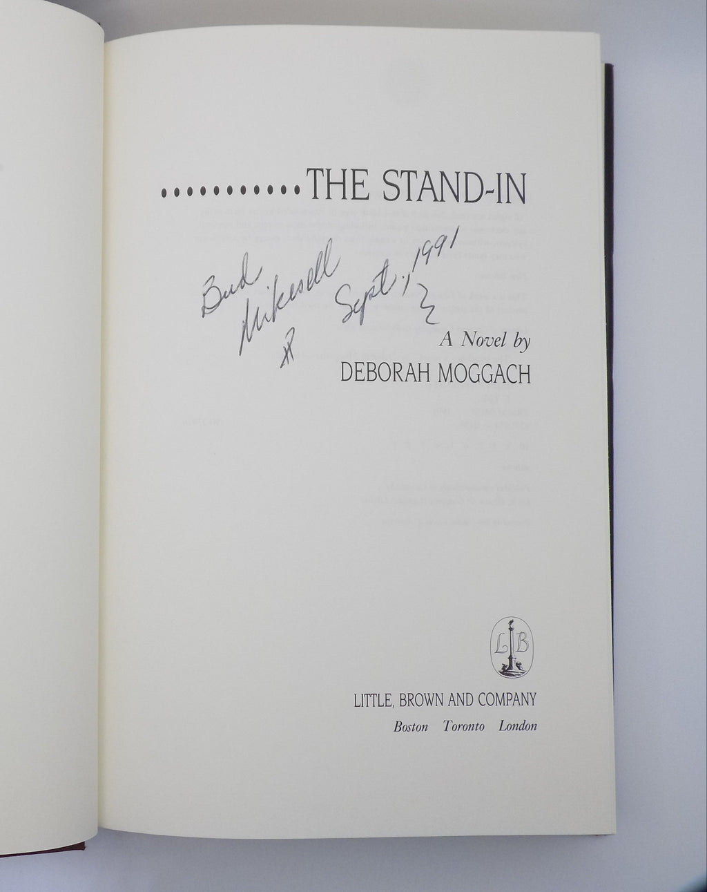 The Stand-In: A Novel by Deborah Moggach · First Edition