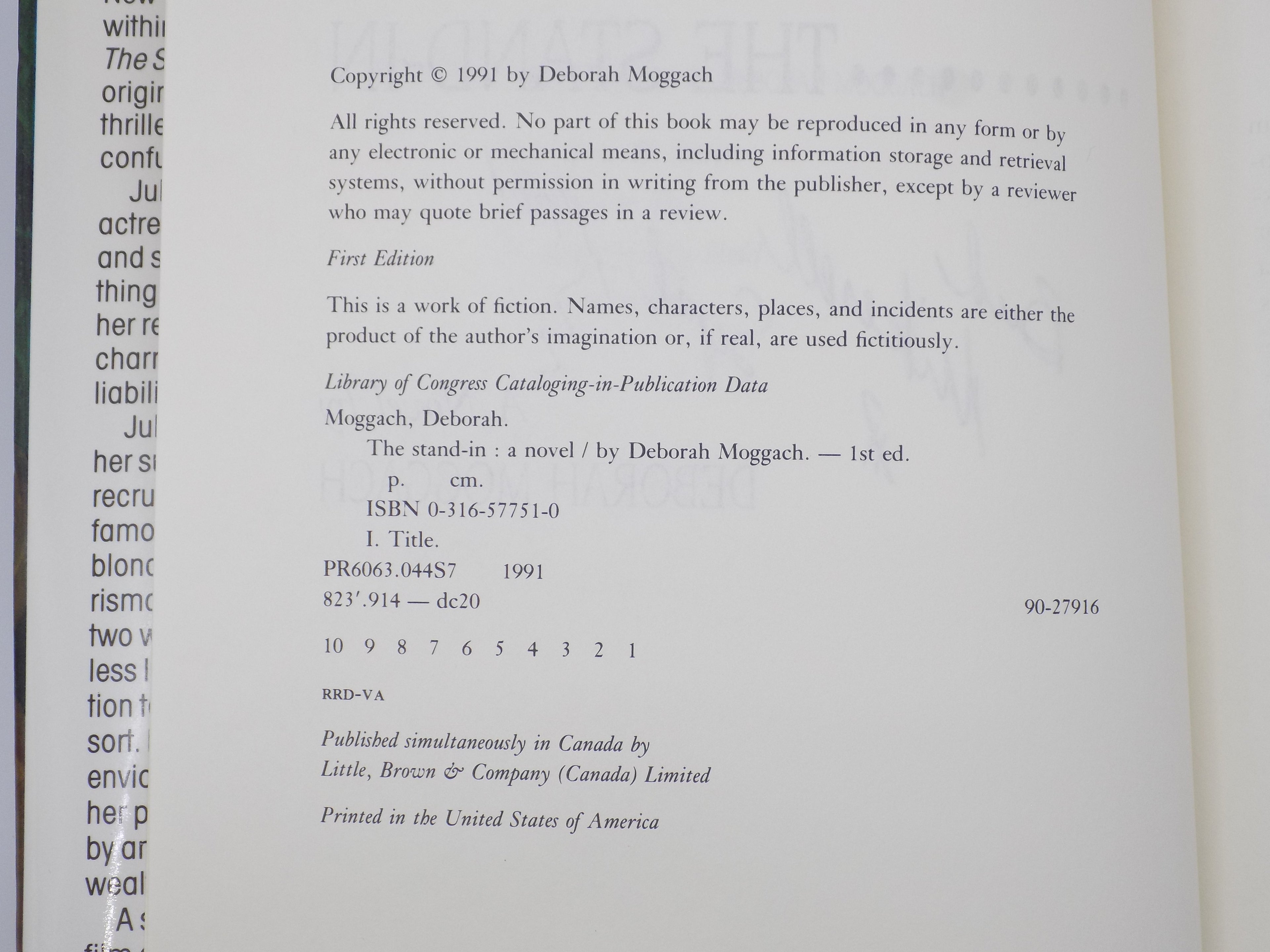 The Stand-In: A Novel by Deborah Moggach · First Edition