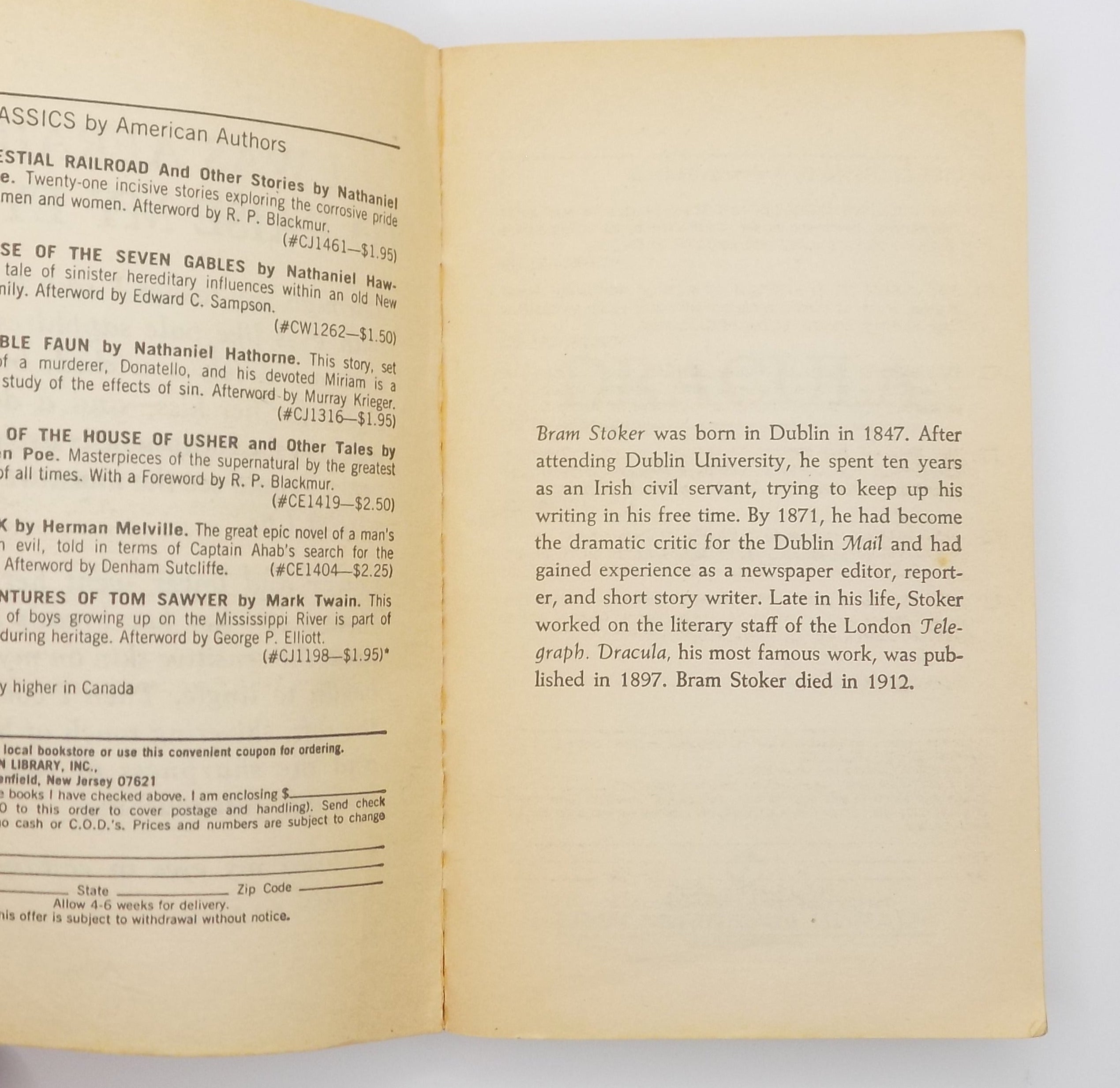 Dracula by Bram Stoker · Signet Classics, 1965