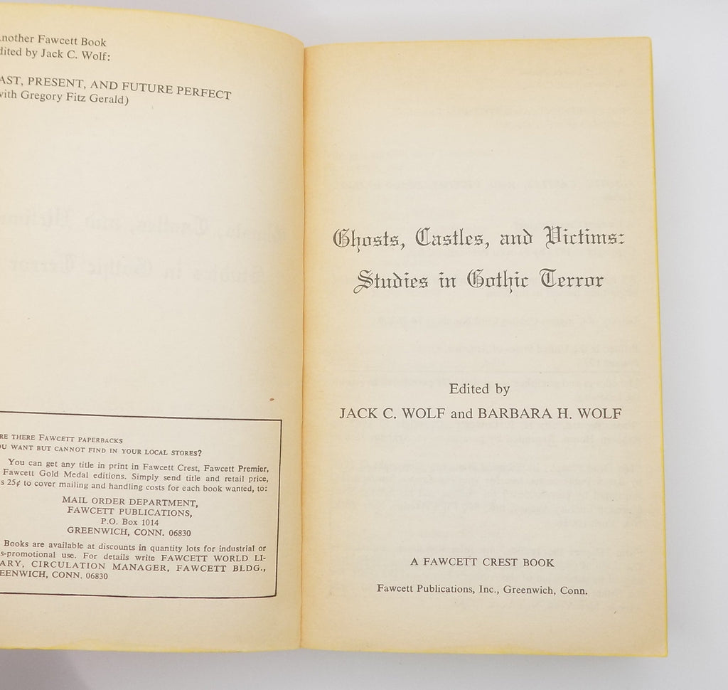 Ghosts, Castles, and Victims by Jack C. Wolf · Fawcett Crest, 1974