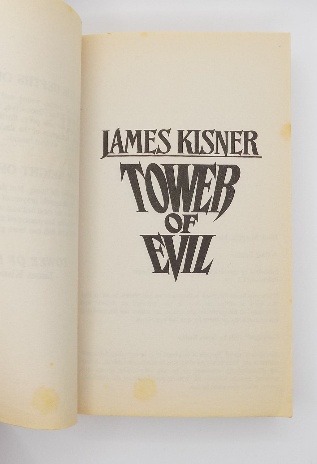 Tower of Evil by James Kisner · BMI, 1994 · Horror Paperback