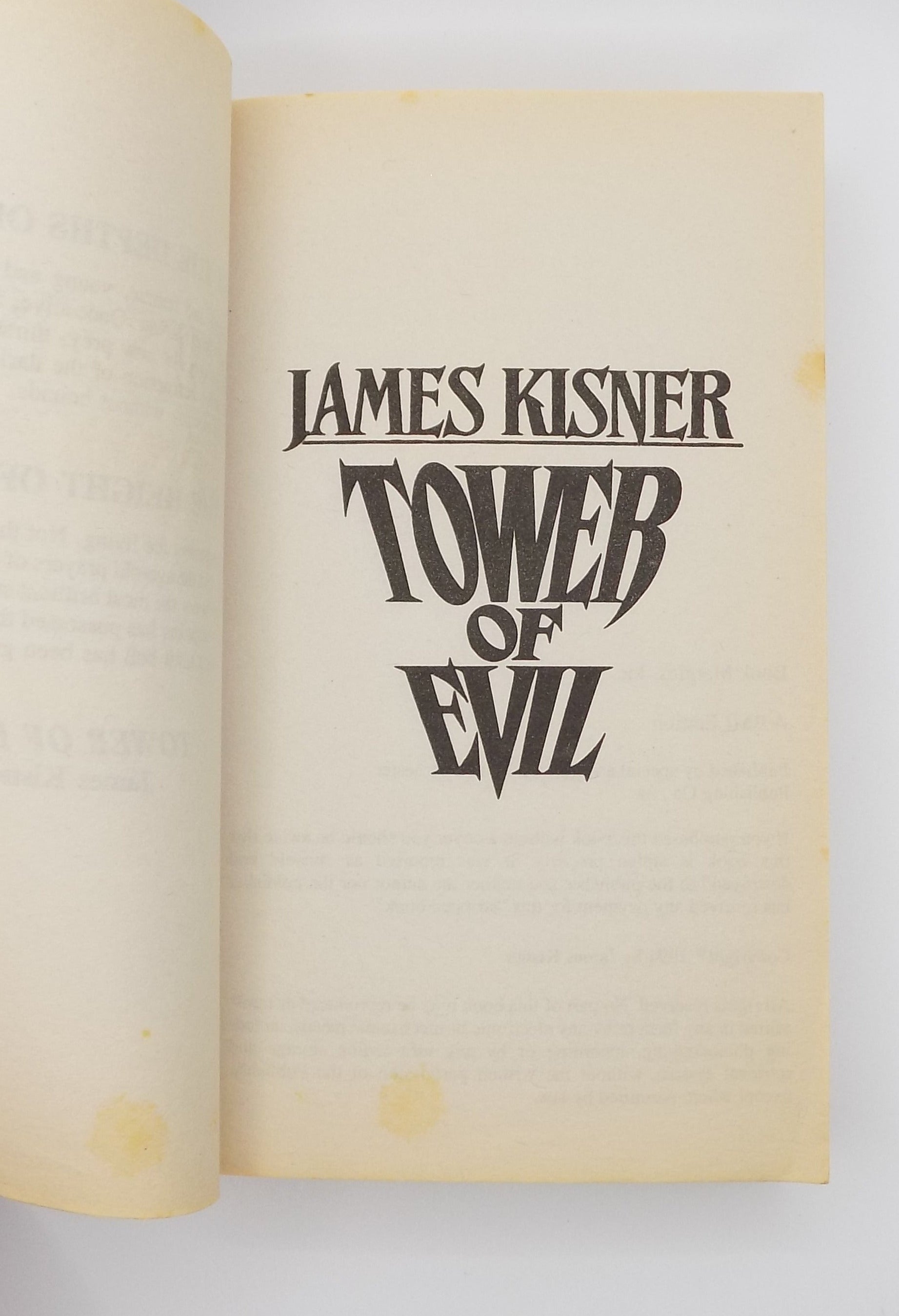Tower of Evil by James Kisner · BMI, 1994 · Horror Paperback