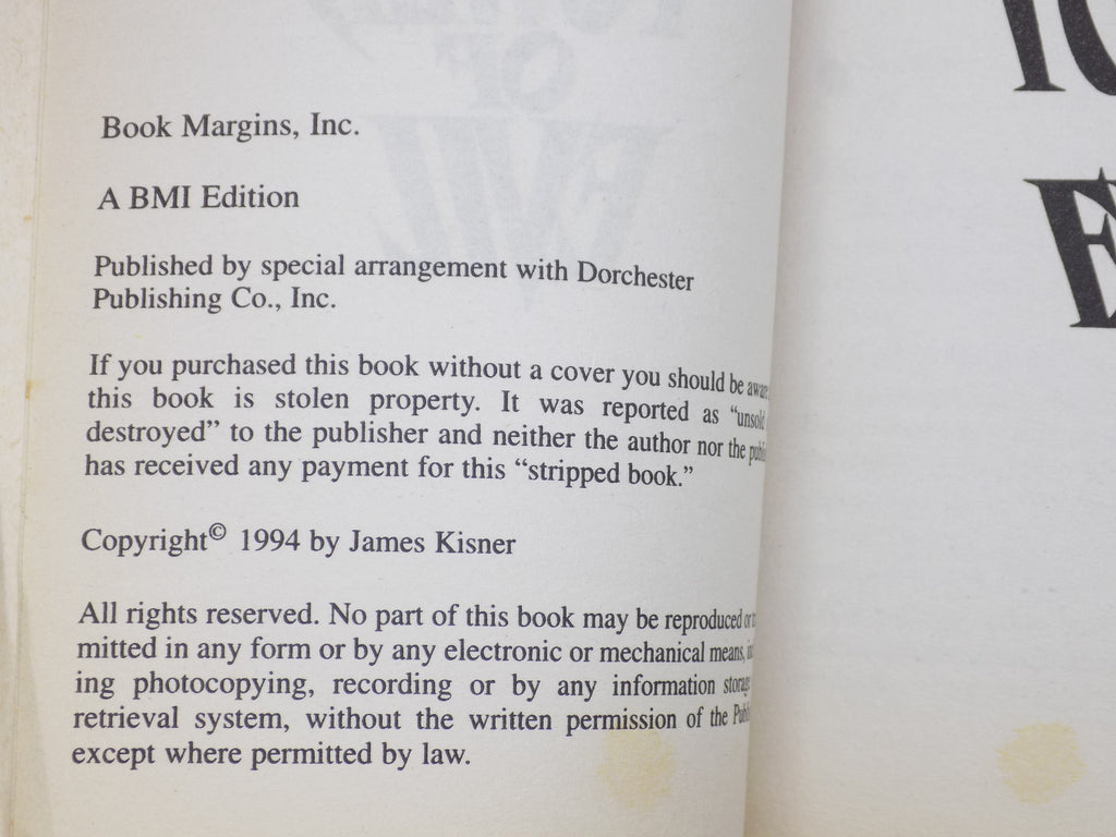 Tower of Evil by James Kisner · BMI, 1994 · Horror Paperback