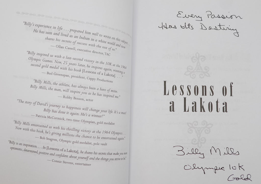 Lessons of A Lakota · Signed and Inscribed by Billy Mills