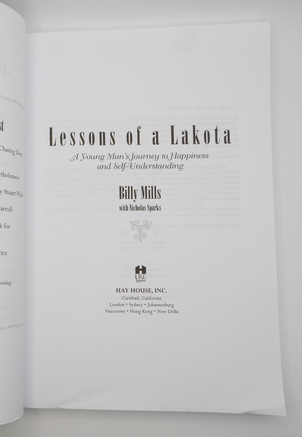 Lessons of A Lakota · Signed and Inscribed by Billy Mills