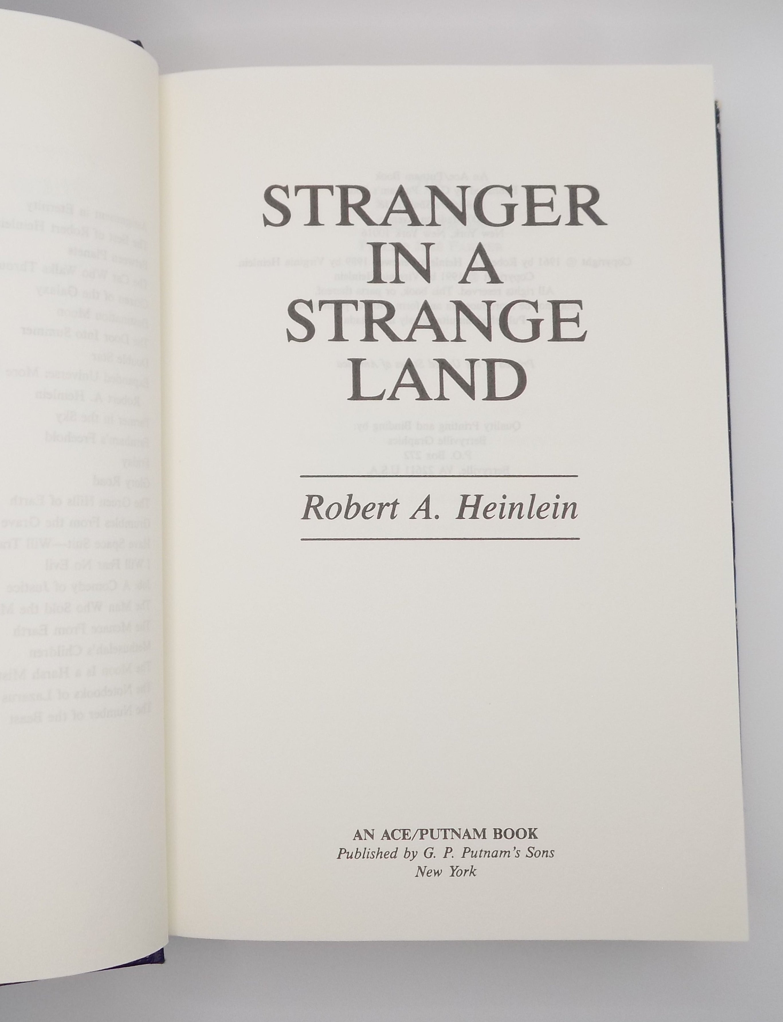 Stranger in a Strange Land by Robert A. Heinlein · B.C.E. 1991