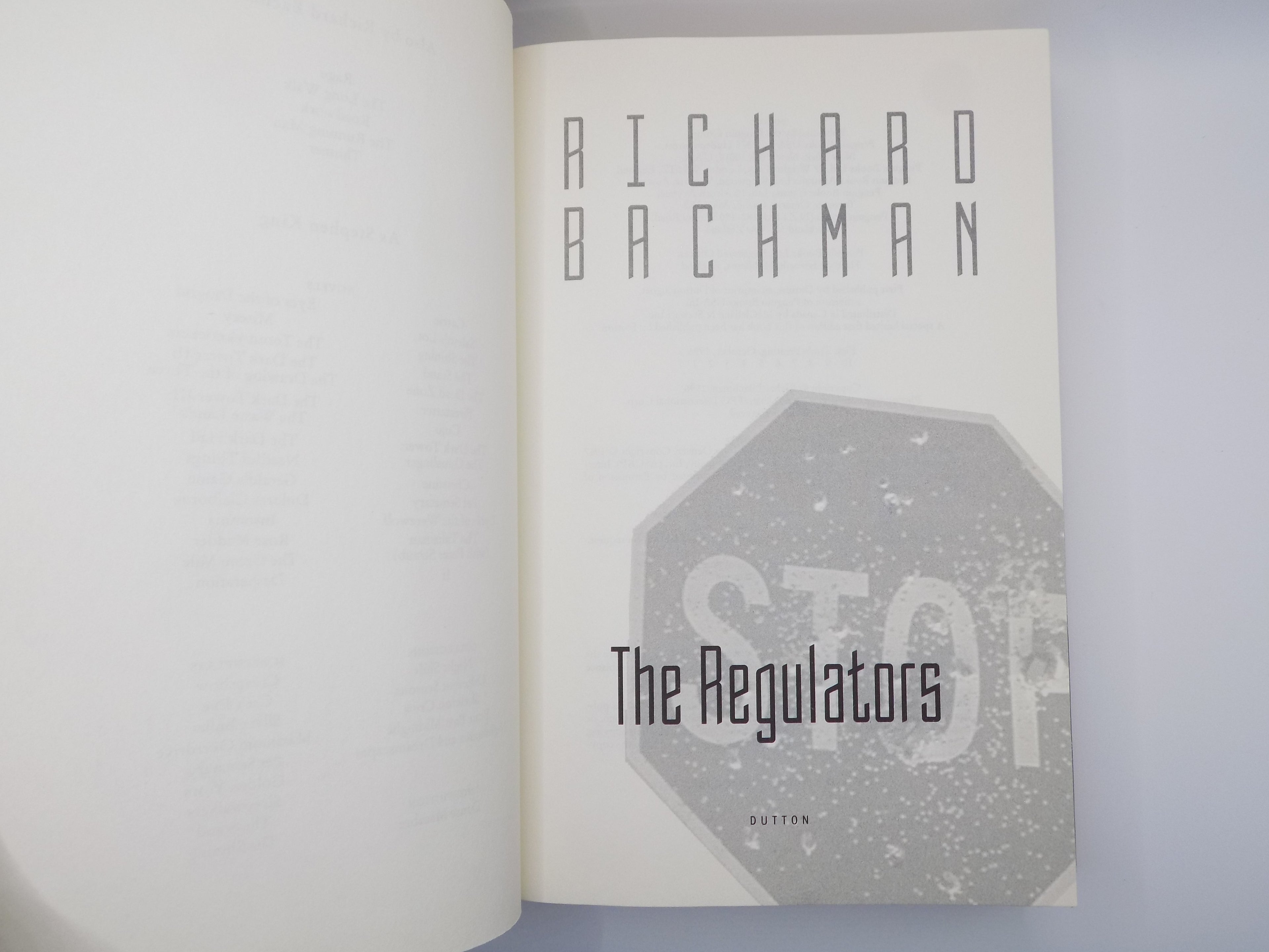 The Regulators by Richard Bachman (Stephen King) [1st Edition, 1996]