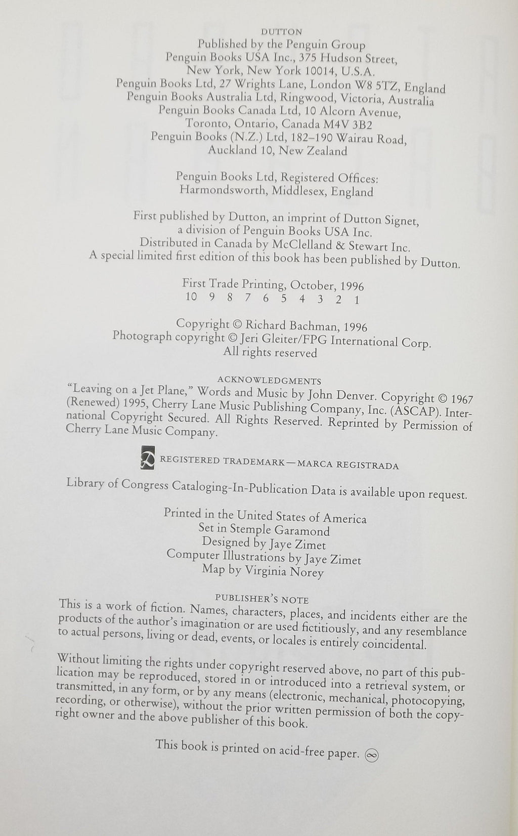 The Regulators by Richard Bachman (Stephen King) [1st Edition, 1996]