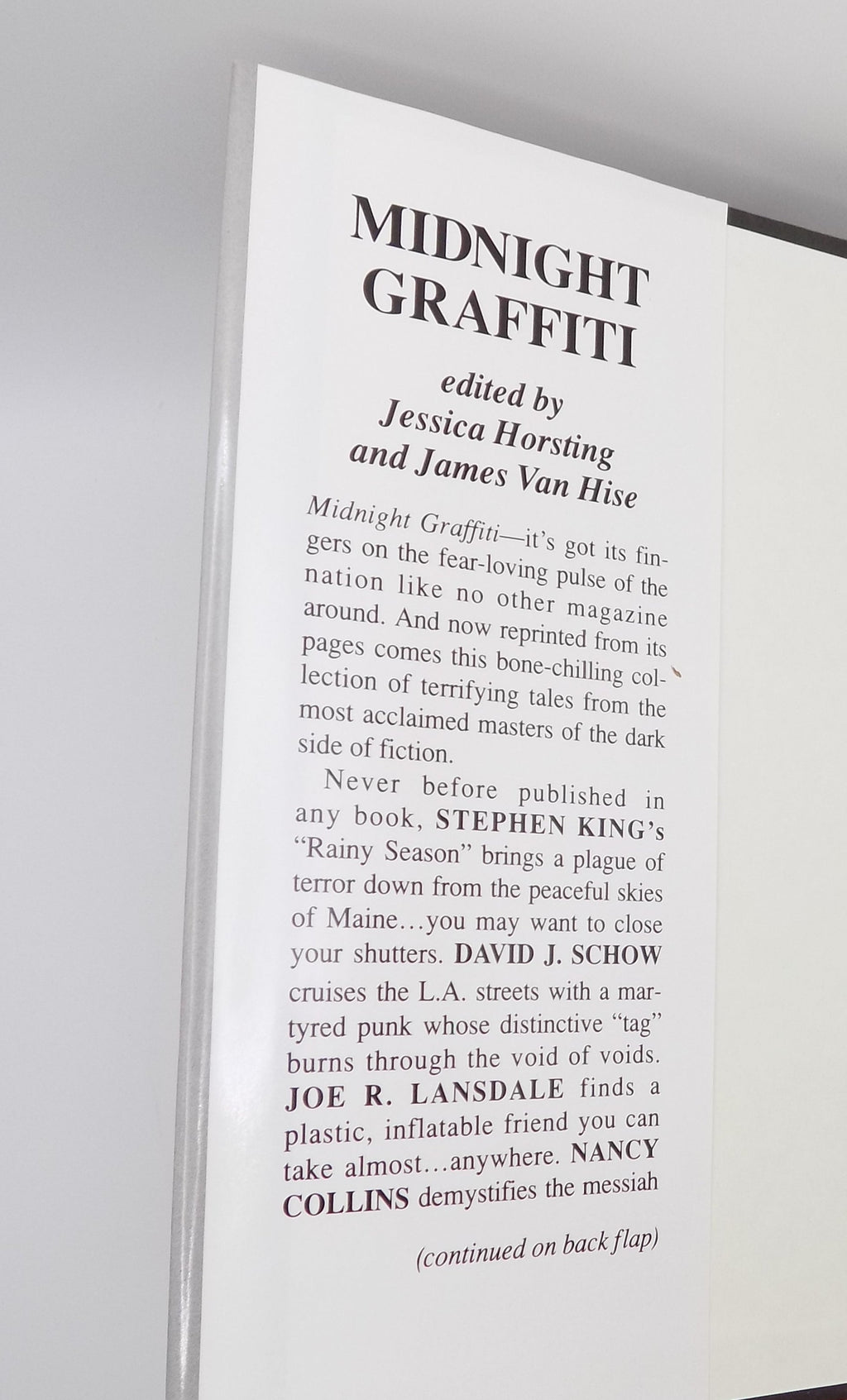 Midnight Graffiti [B.C.E.]  Warner Books, 1992 | Stephen King, Harlan Ellison & Dan Simmons
