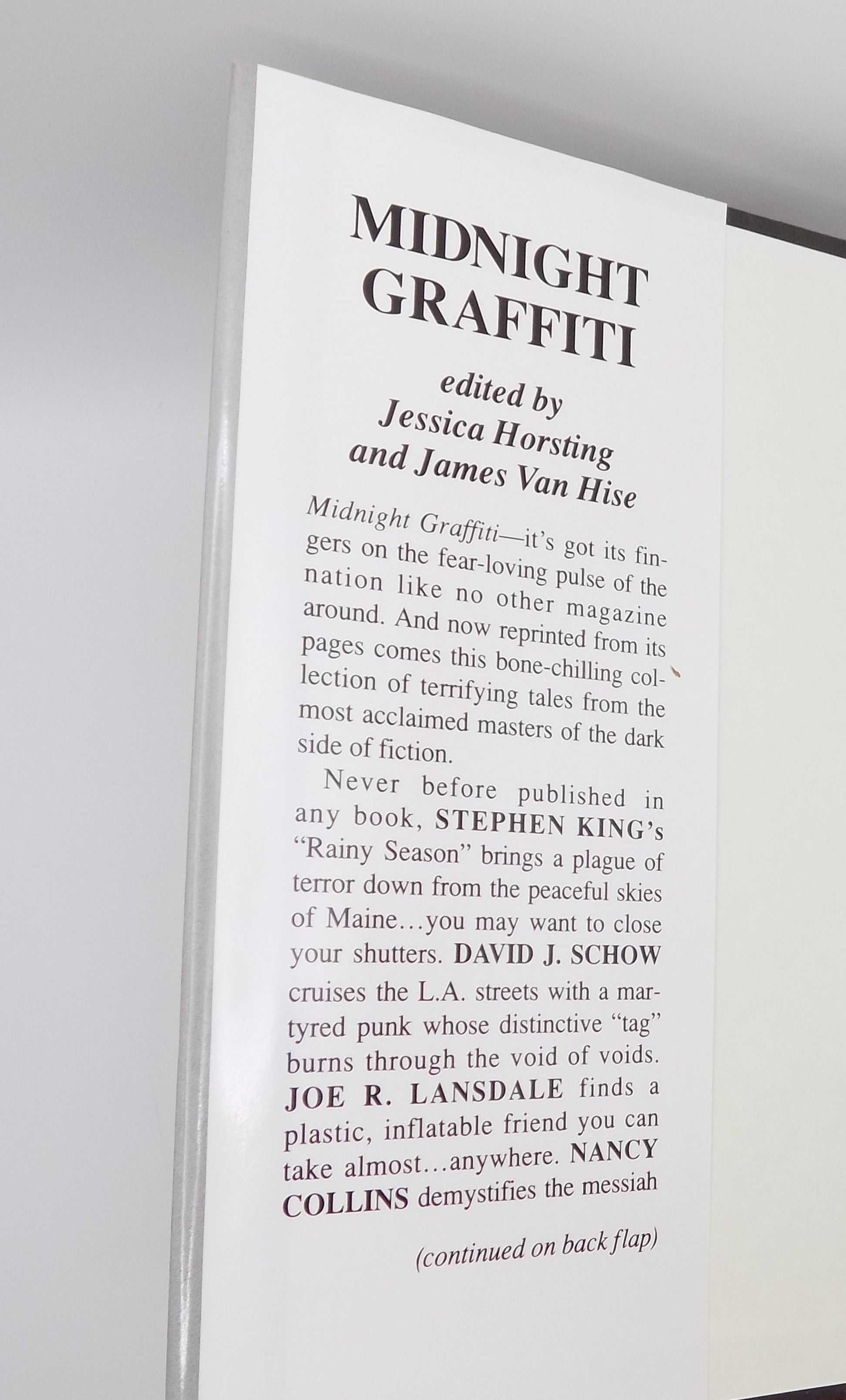 Midnight Graffiti [B.C.E.]  Warner Books, 1992 | Stephen King, Harlan Ellison & Dan Simmons