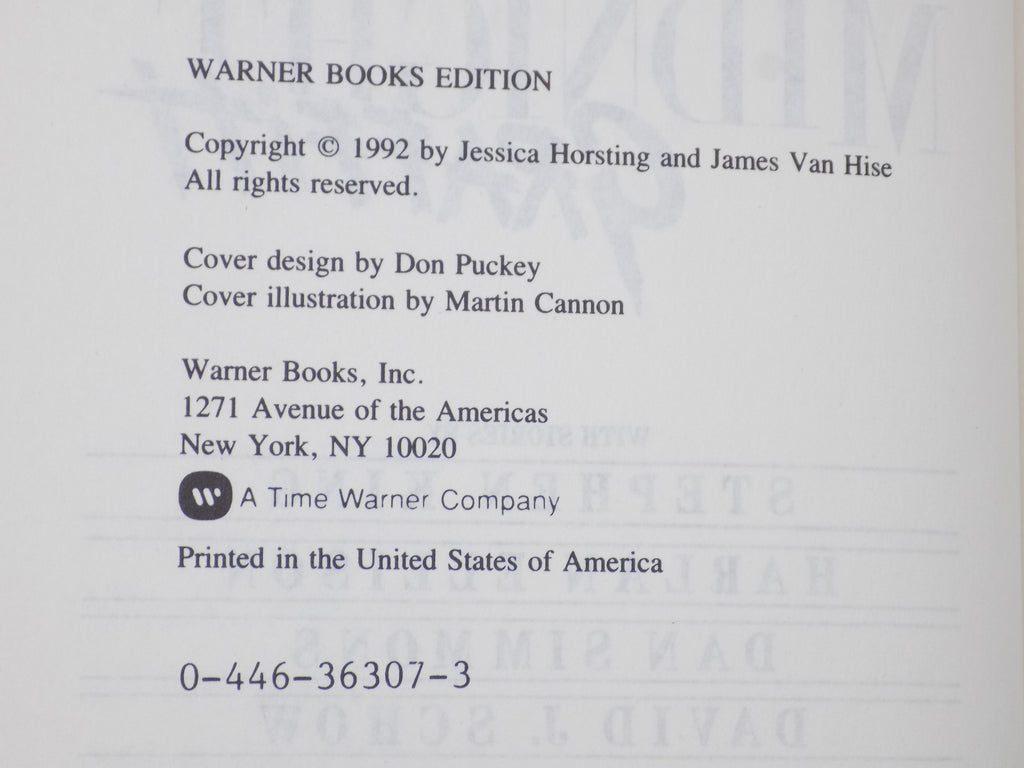 Midnight Graffiti [B.C.E.]  Warner Books, 1992 | Stephen King, Harlan Ellison & Dan Simmons